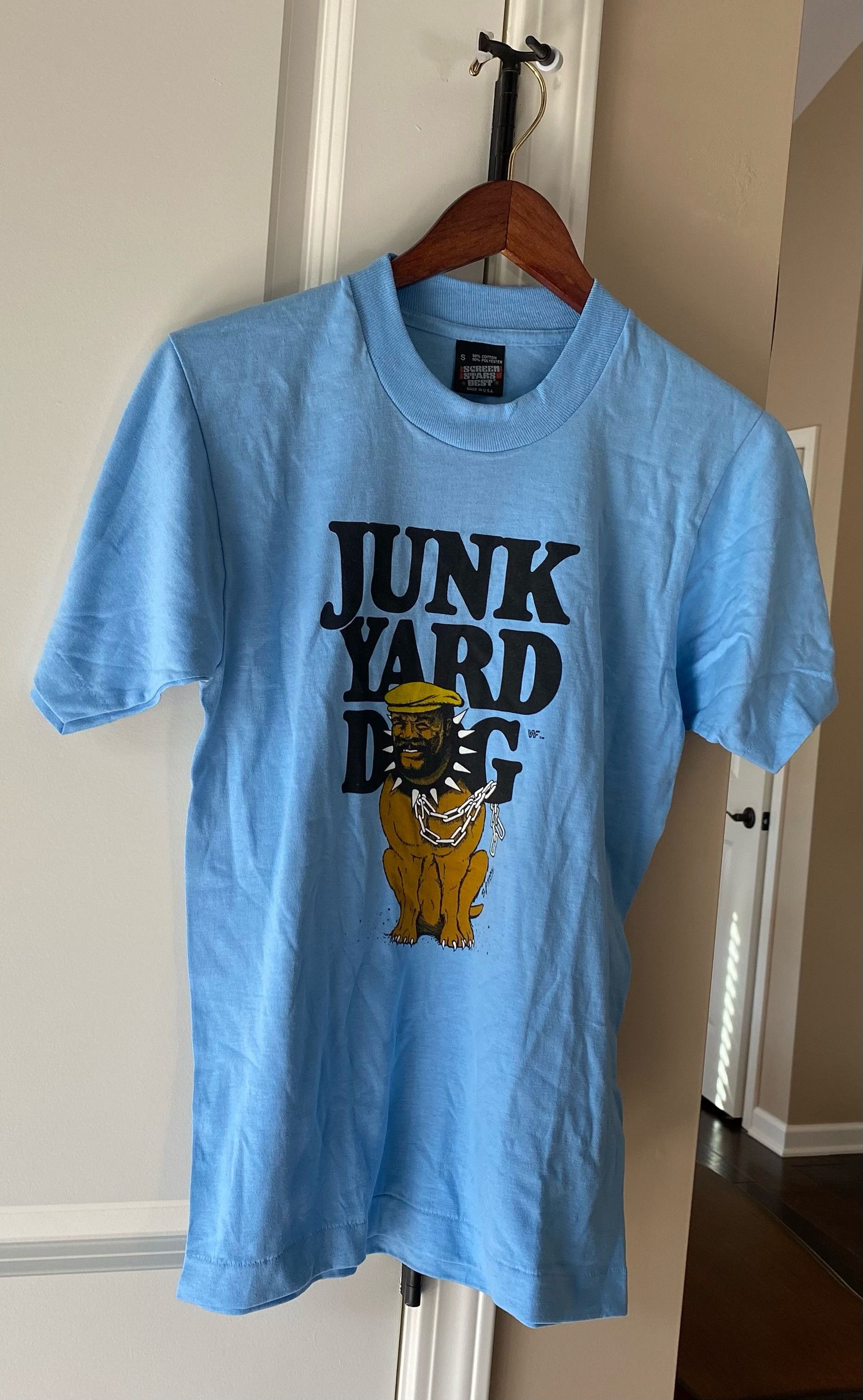 Vintage × WWF Vintage 1980s Junkyard Dog WWF T-Shirt - Sceen Stars - Size US S / EU 44-46 / 1 - 1 Thumbnail