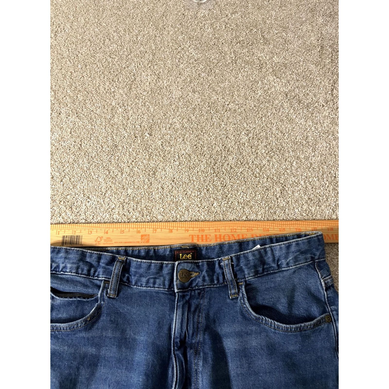 Lee Lee Jeans Womens 14 Blue Medium Wash Straight Classic Fit Stretch Denim 38x26 Size 36" / US 14 / IT 50 - 4 Thumbnail