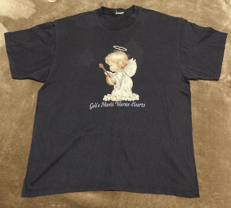 Vintage Vintage Y2K Cherub Angel Jesus God Christian T-shirt Size US XL / EU 56 / 4 - 1 Thumbnail