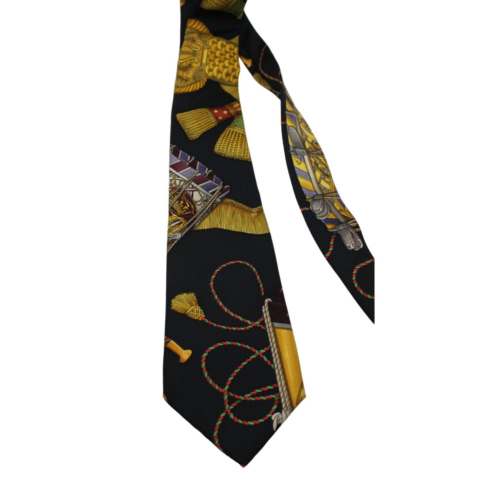 Hermes Vintage 1989 HERMÈS LES TAMBOURS by Joachim Metz SCARF Tie Size ONE SIZE - 4 Thumbnail