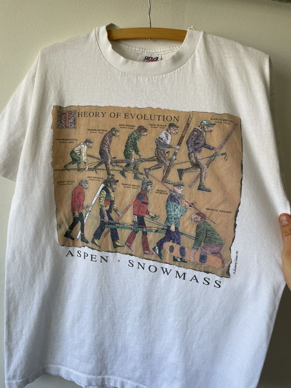 Anvil × Vintage Vintage 1995 Aspen Snowboard Evolution tee Size US L / EU 52-54 / 3 - 10 Thumbnail