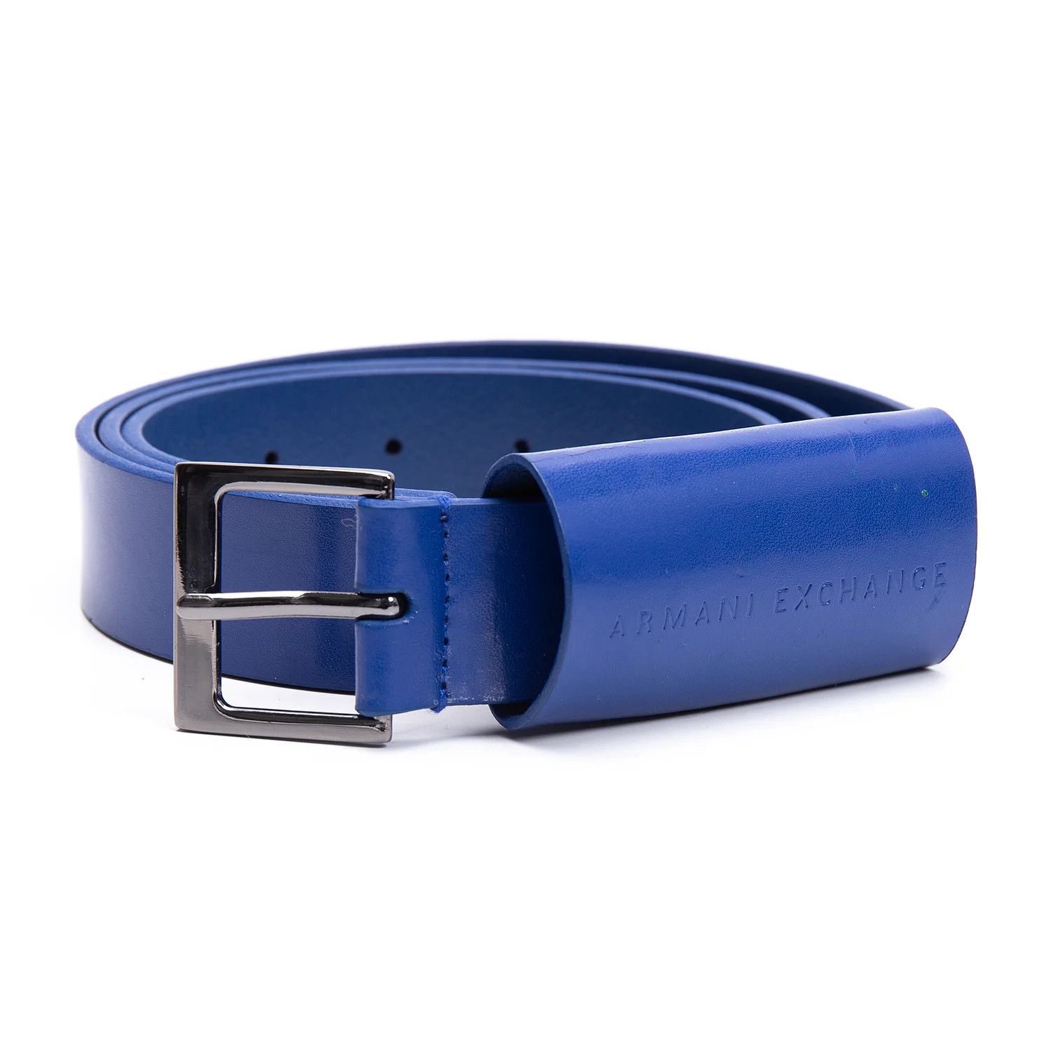 Armani Square Buckle Color Belt in Blue, Size 38 Size ONE SIZE - 1 Thumbnail