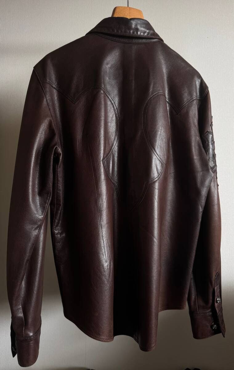 Chrome Hearts 1/1 2002 Custom Order Chrome Hearts Brown Leather Shirt sz S Size US S / EU 44-46 / 1 - 6 Thumbnail