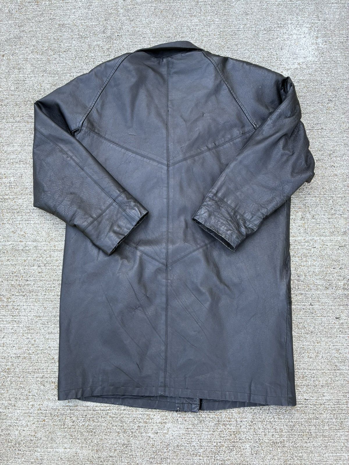Leather × Vintage Vintage y2k chic Rallee black leather overcoat jacket Size L / US 10 / IT 46 - 6 Thumbnail