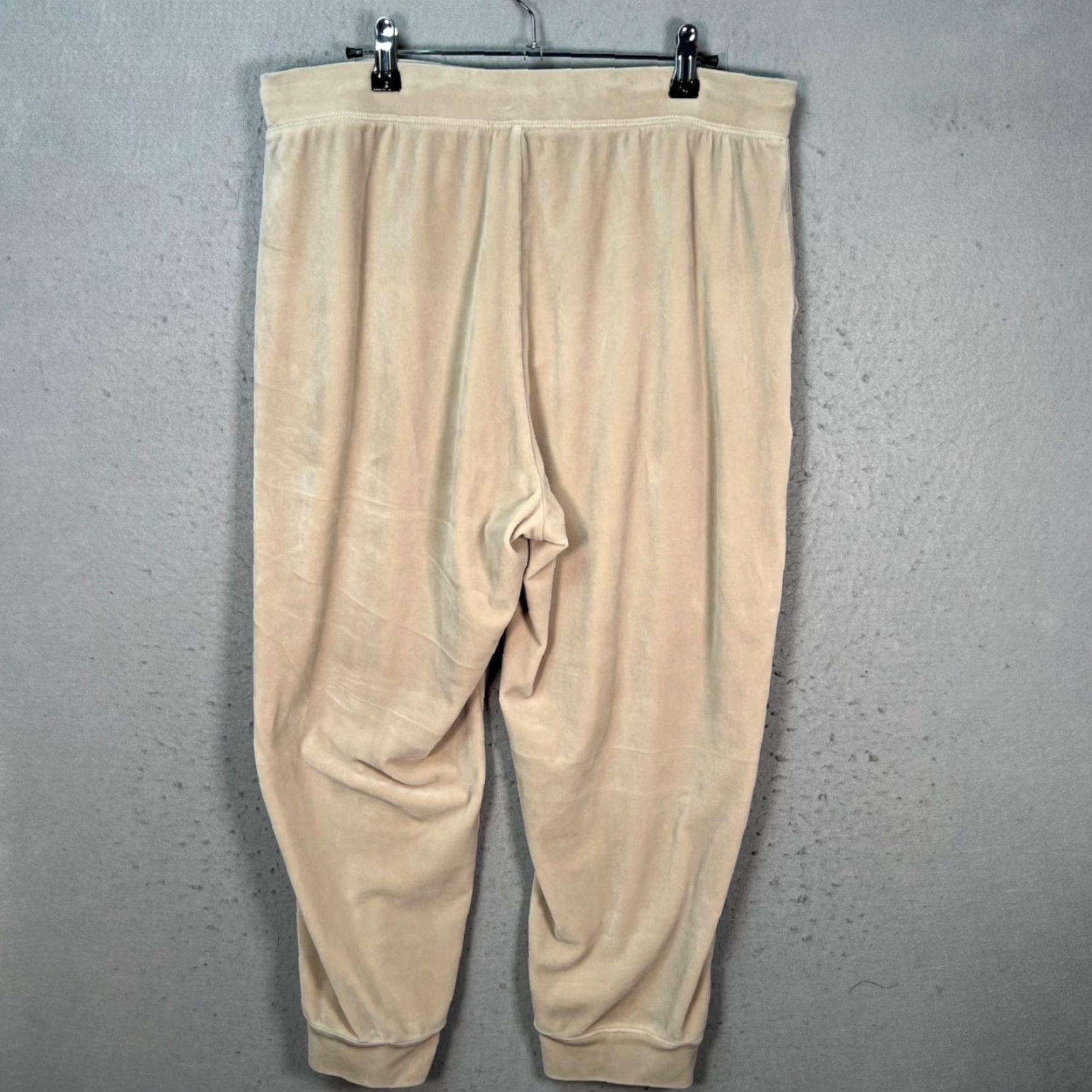Anthropologie Anthropologie Womens Velour Jogger Pants Beige Cropped High Rise L Inseam 25 Tapered Front Flat Front Casual Lounge Wear Size 36" / US 14 / IT 50 - 2 Thumbnail