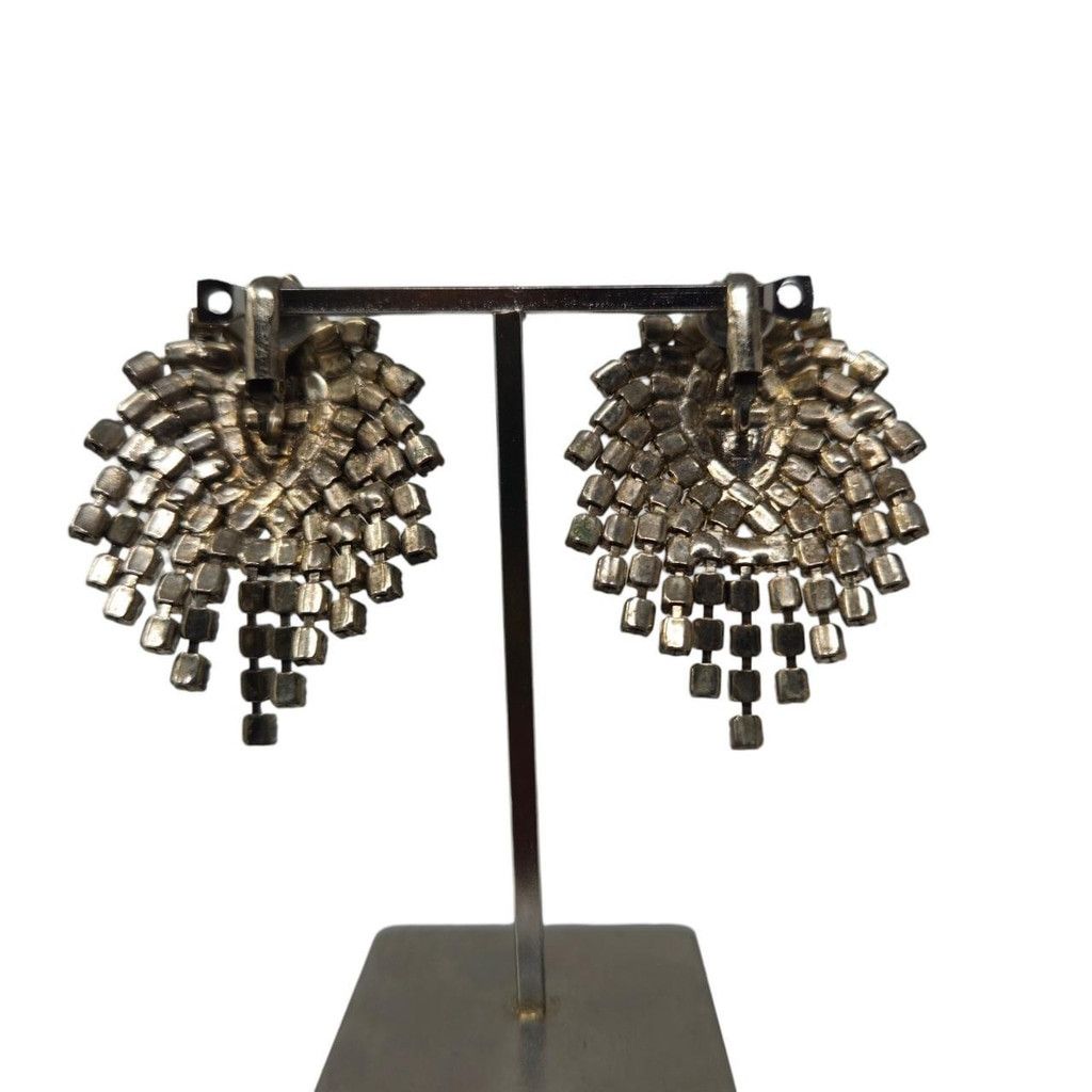 Vintage Vintage Cascading Rhinestone Clip-On Earrings Size ONE SIZE - 5 Thumbnail