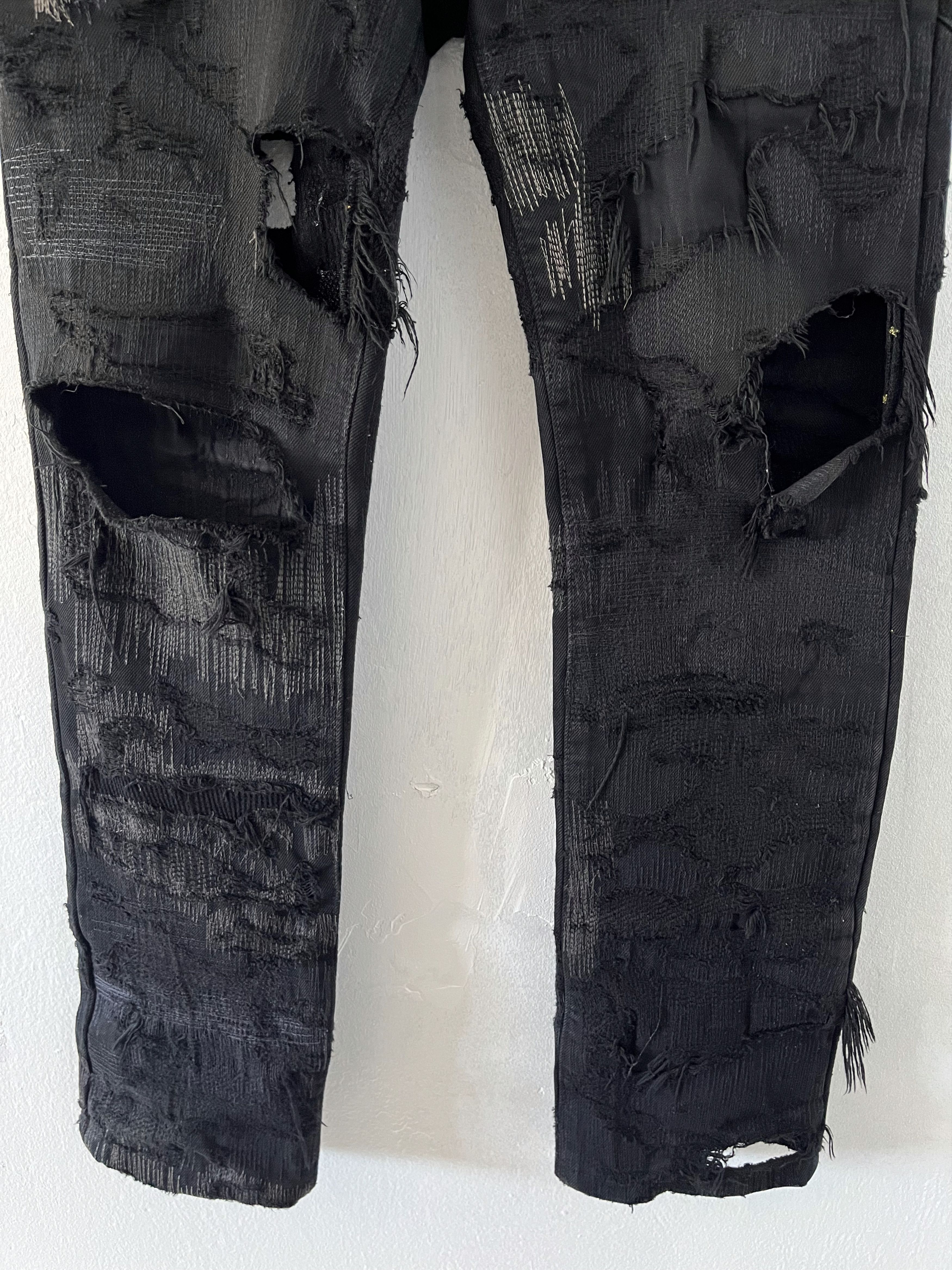 Undercover Undercover AW05 Arts & Crafts 85 Black Boro Denim Size US 29 - 4 Thumbnail