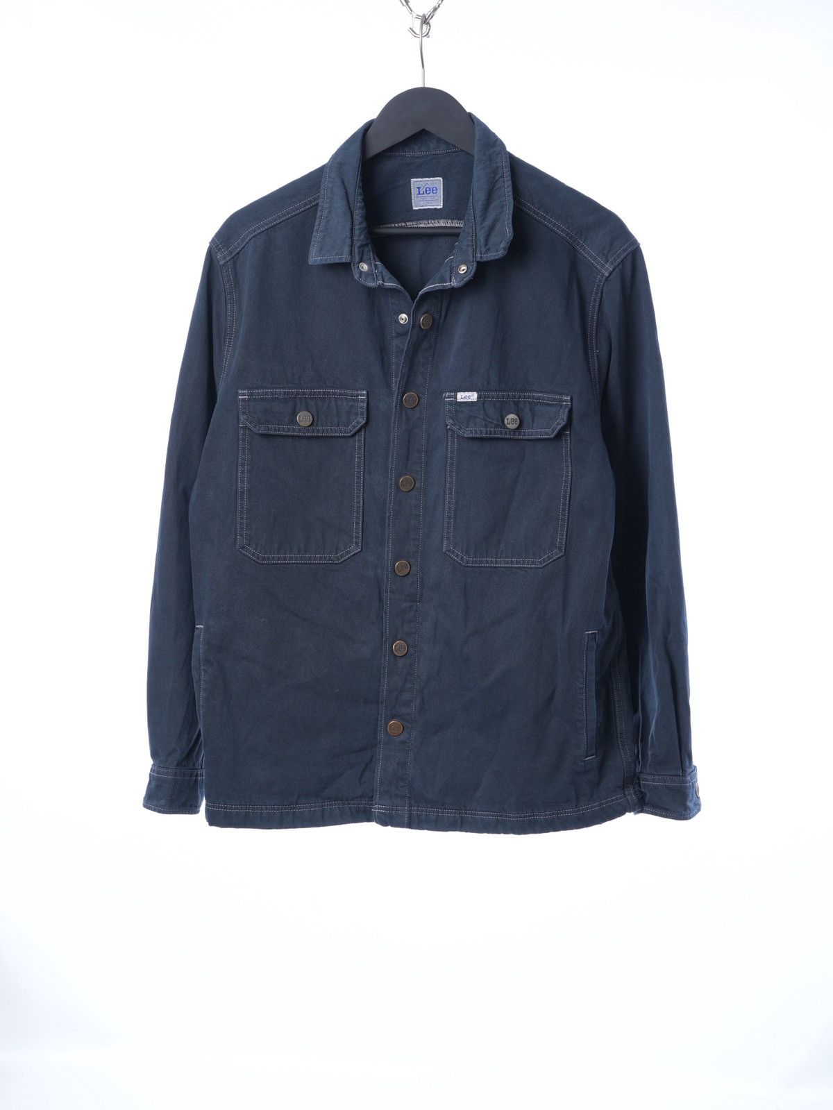 Lee Lee Faded Navy Overshirt Jacket Workwear Size US M / EU 48-50 / 2 - 1 Thumbnail