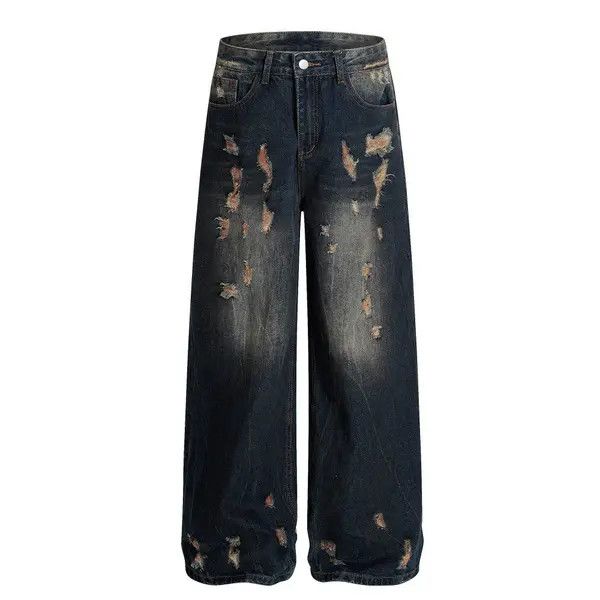 Vintage Yumi Men's punk distressed loose casual washed ripped jeans Size US 32 / EU 48 - 7 Thumbnail