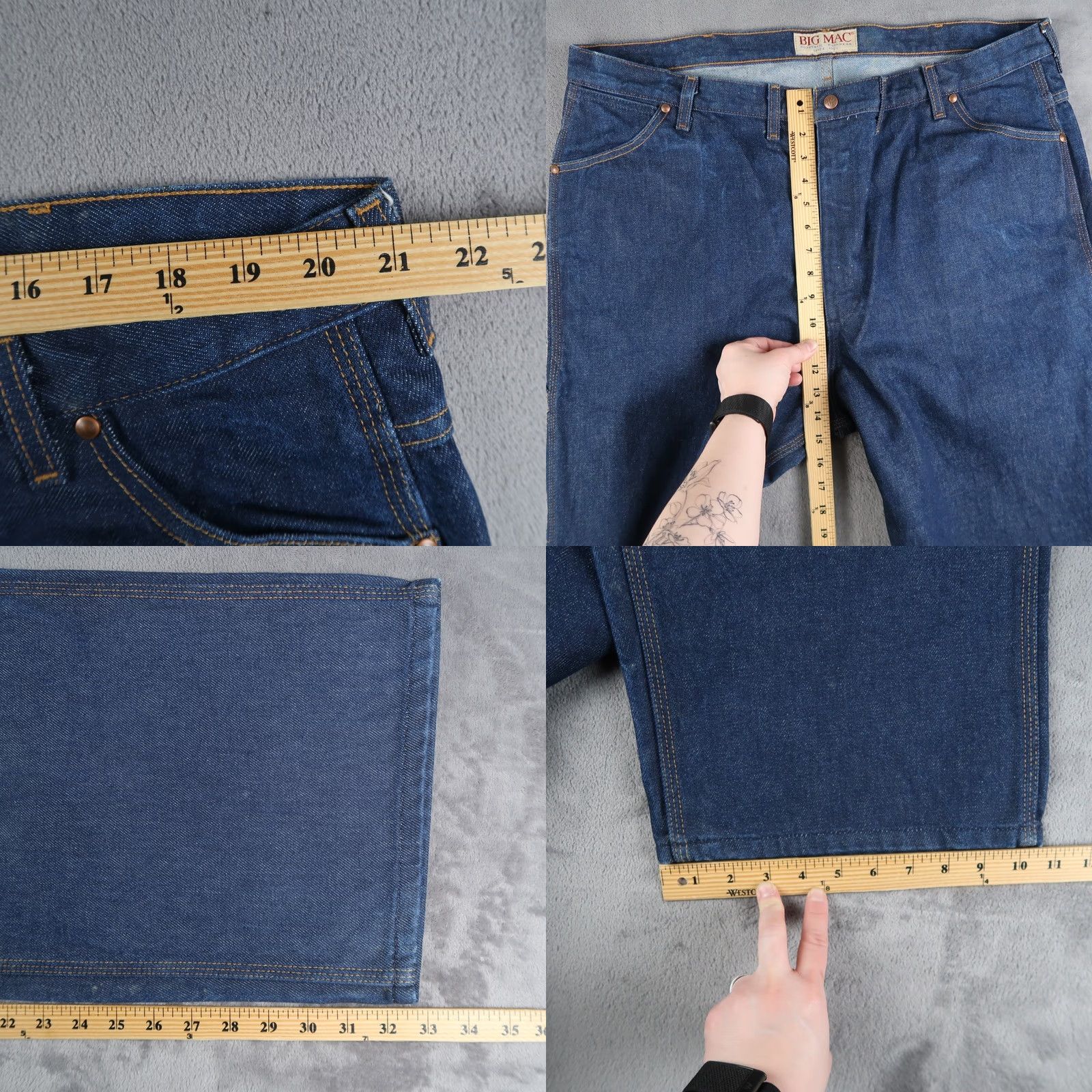 Vintage VINTAGE Big Mac Denim Carpenter Jeans Work Pants 44x32 Blue 1990s Mens Jeans Size US 44 / EU 60 - 8 Thumbnail