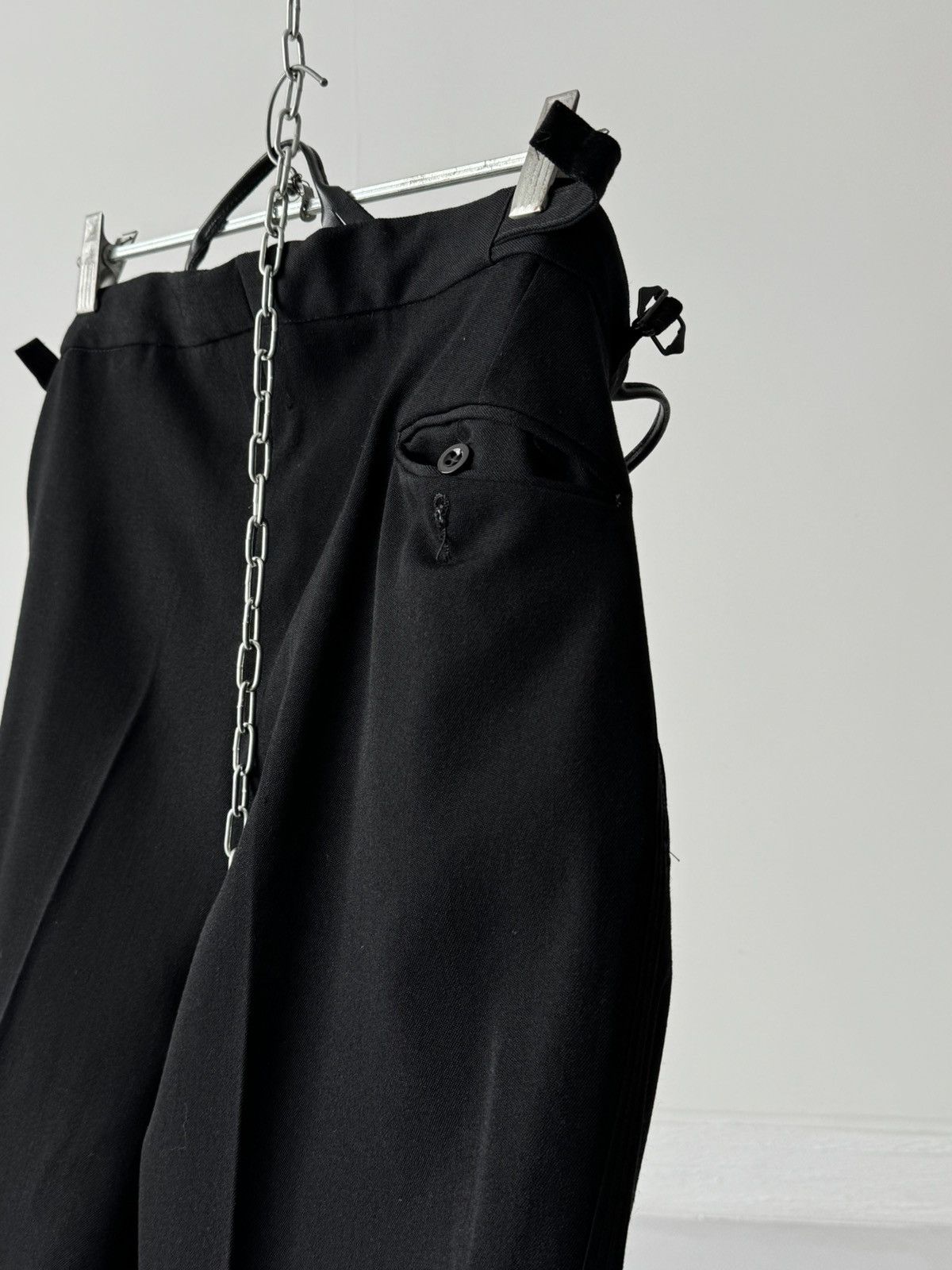 Vintage Vintage 1960s British Tuxedo Suspenders Wool Trousers Size US 36 / EU 52 - 5 Thumbnail