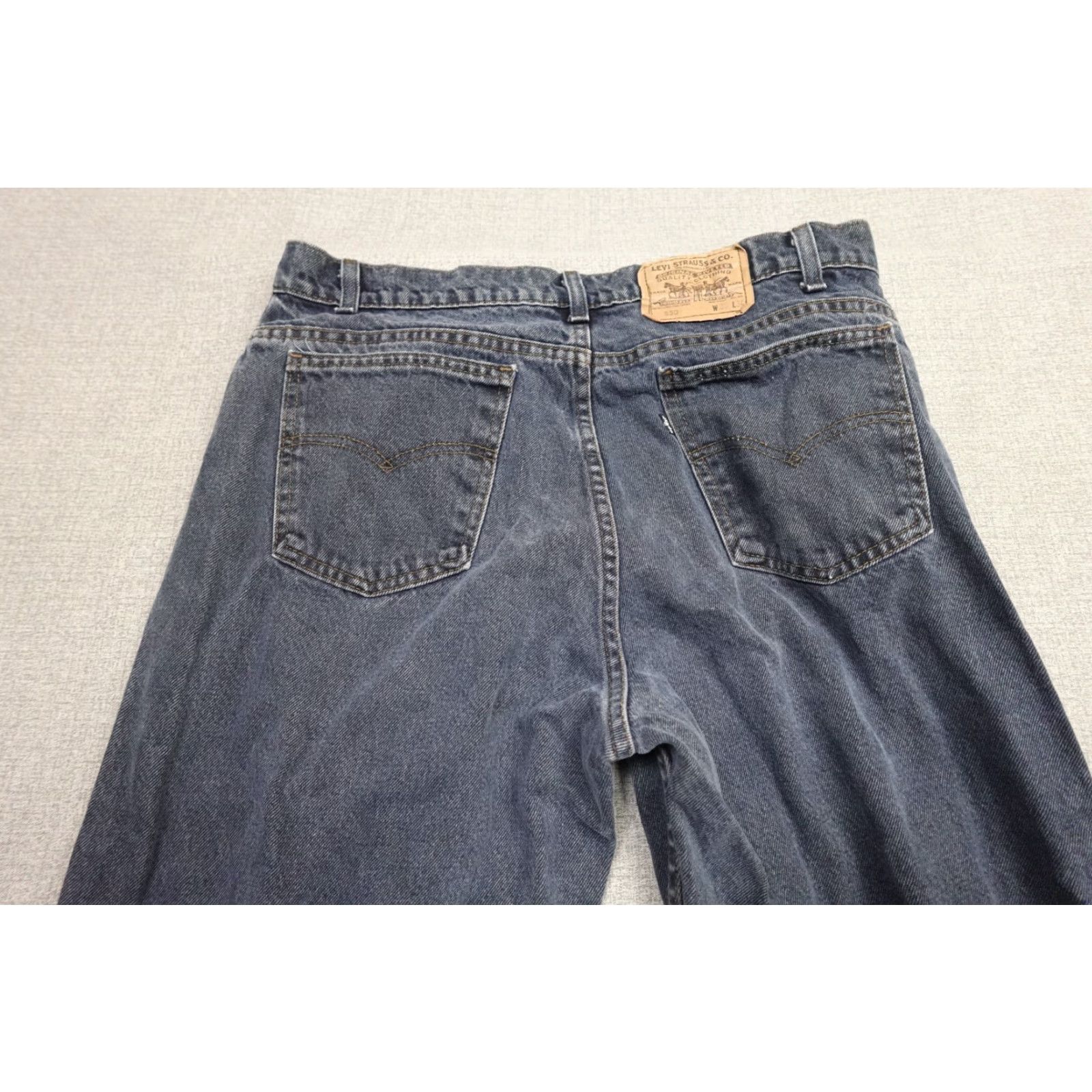 Levi's Levi's 550 Jeans Black Relaxed Straight 36x32 Mens Denim Dark Wash Grunge Vintage Size US 36 / EU 52 - 5 Thumbnail