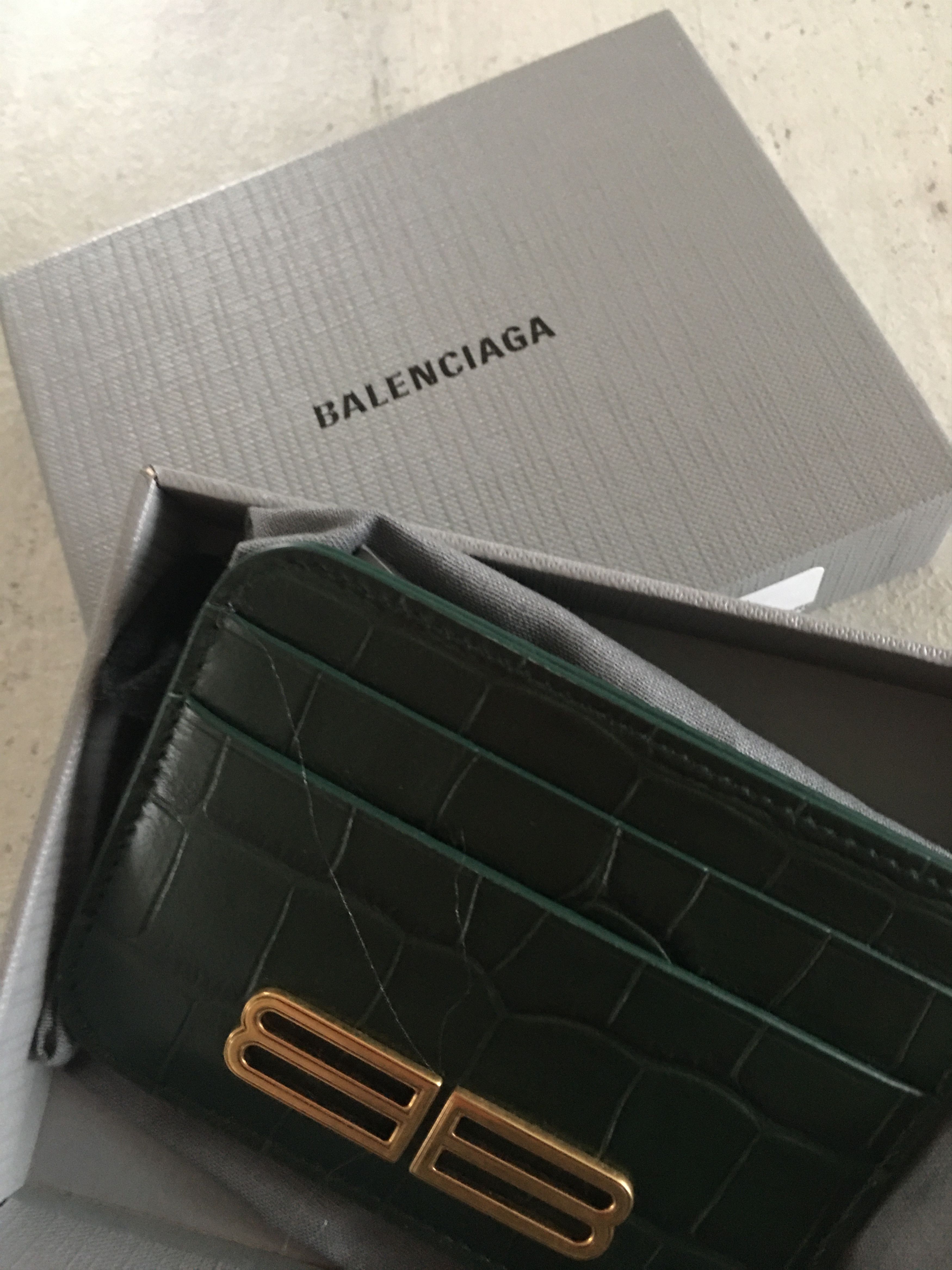Balenciaga Card Holder in Leather Croc Calf Print BB Size ONE SIZE - 4 Thumbnail