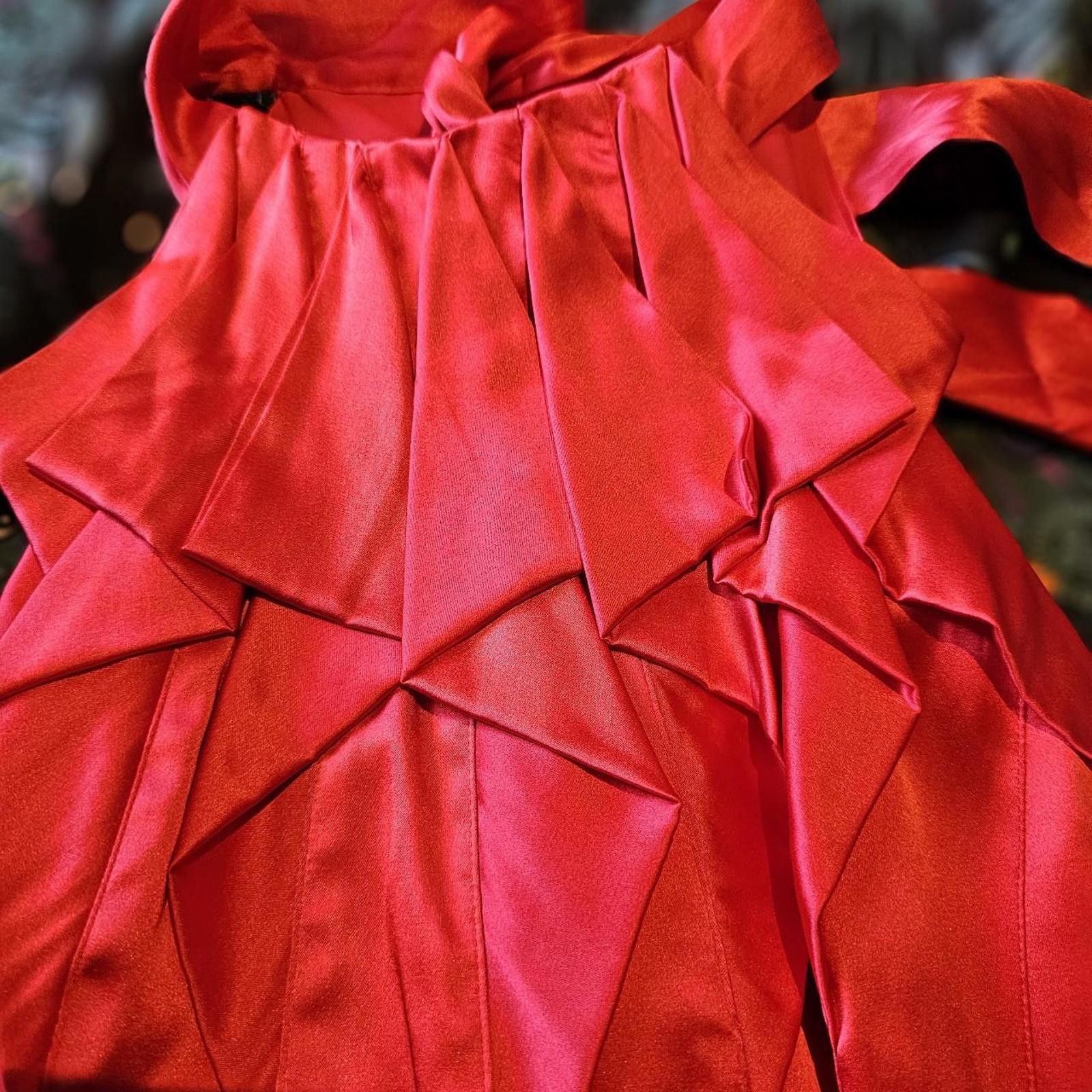 Designer Karen Millen Hot Pink Silk Blouse Size L / US 10 / IT 46 - 3 Thumbnail