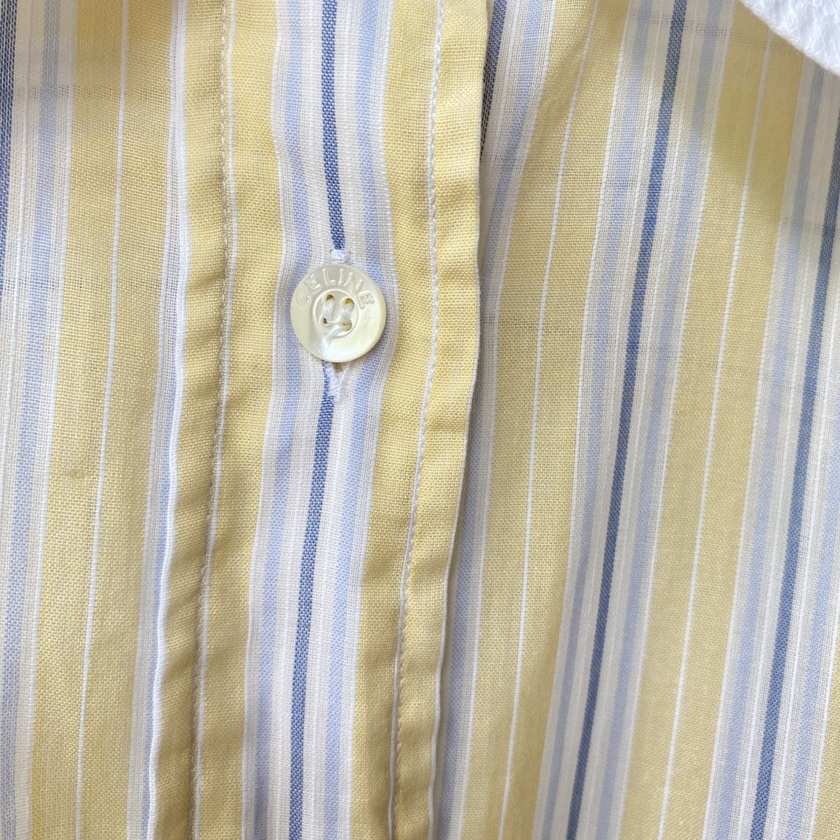 Celine Celine Yellow Striped Shirt with White Collar Size XS / US 0-2 / IT 36-38 - 19 Thumbnail