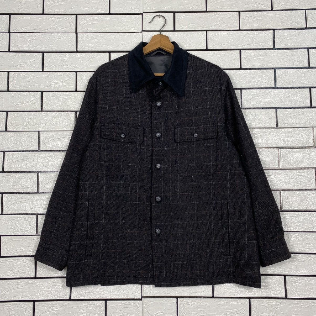 Japanese Brand Vintage Shawl Collar Jacket Tartan Mc Henry Pure Alpaca Wool Size US M / EU 48-50 / 2 - 2 Thumbnail