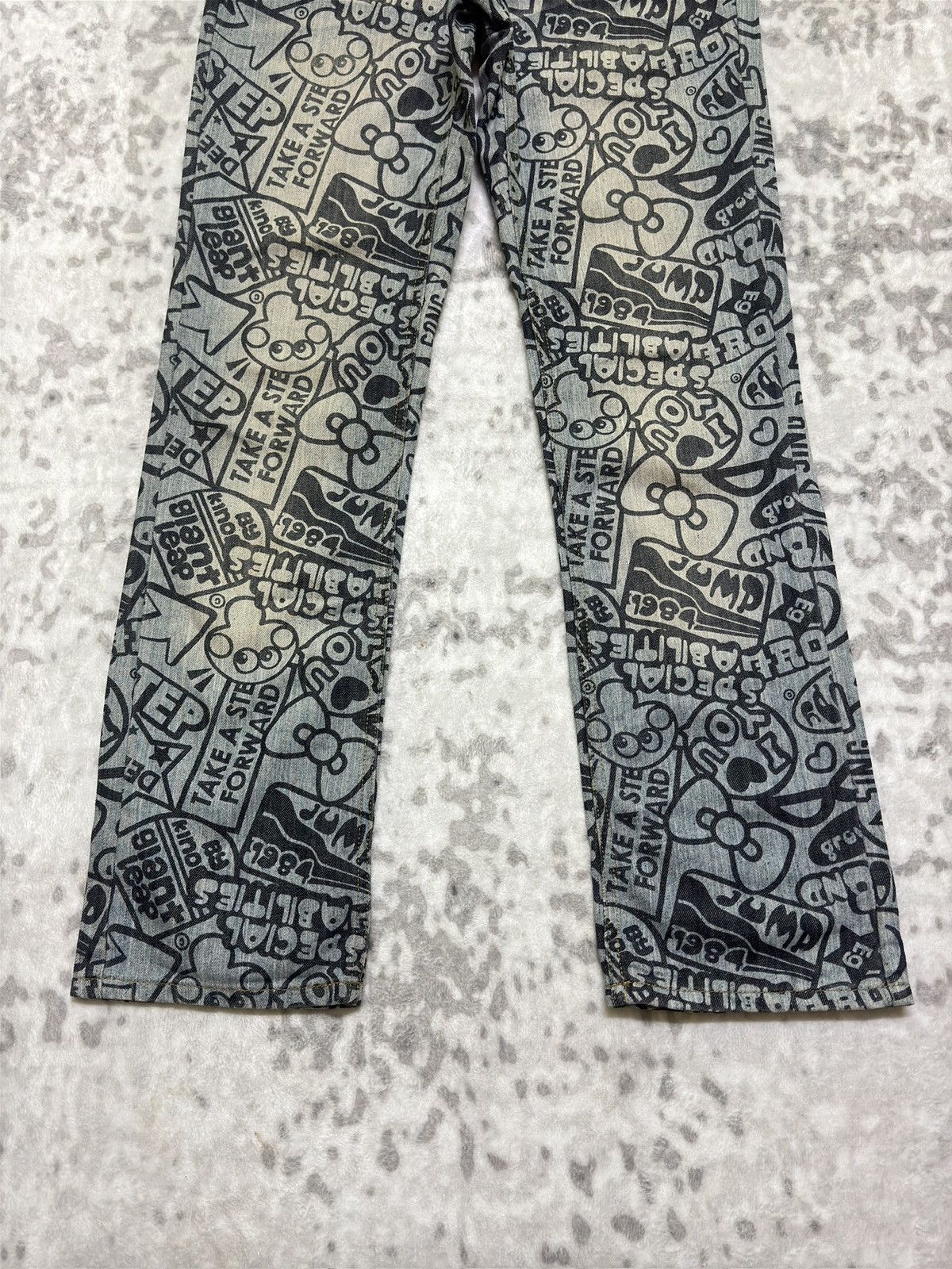Japanese Brand Vintage Y2K Japanese Punk Denim All Over Print Jeans Size US 30 / EU 46 - 6 Thumbnail