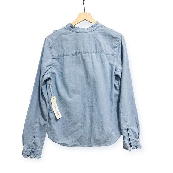 AMO AMO Cooper Ruffled Chambray Shirt, Chambray, Size M, NWT, Size M / US 6-8 / IT 42-44 - 2 Thumbnail