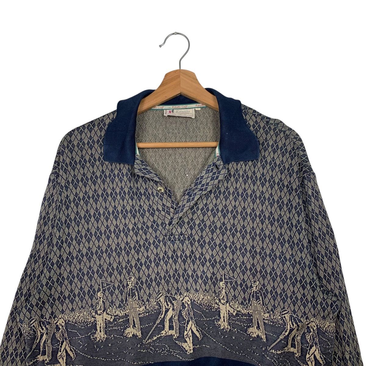 Vintage RITRATTO GOLF Overprint Long Sleeve Polos #1562-C70 Size US L / EU 52-54 / 3 - 10 Thumbnail