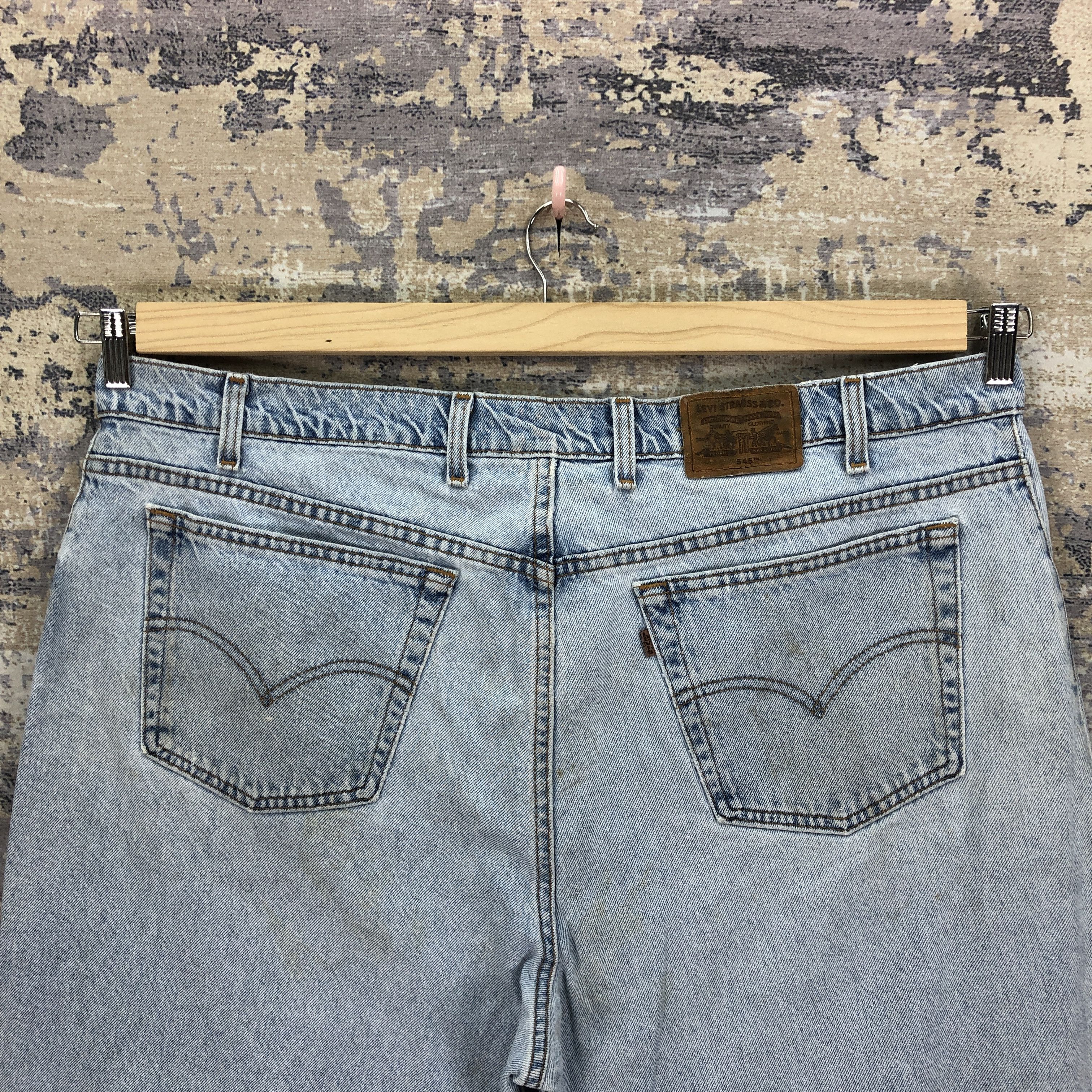 Levi's × Vintage 90s Levis 545 Light Wash Denim Orange Tab Levi's Faded Jeans Size US 42 / EU 58 - 6 Thumbnail