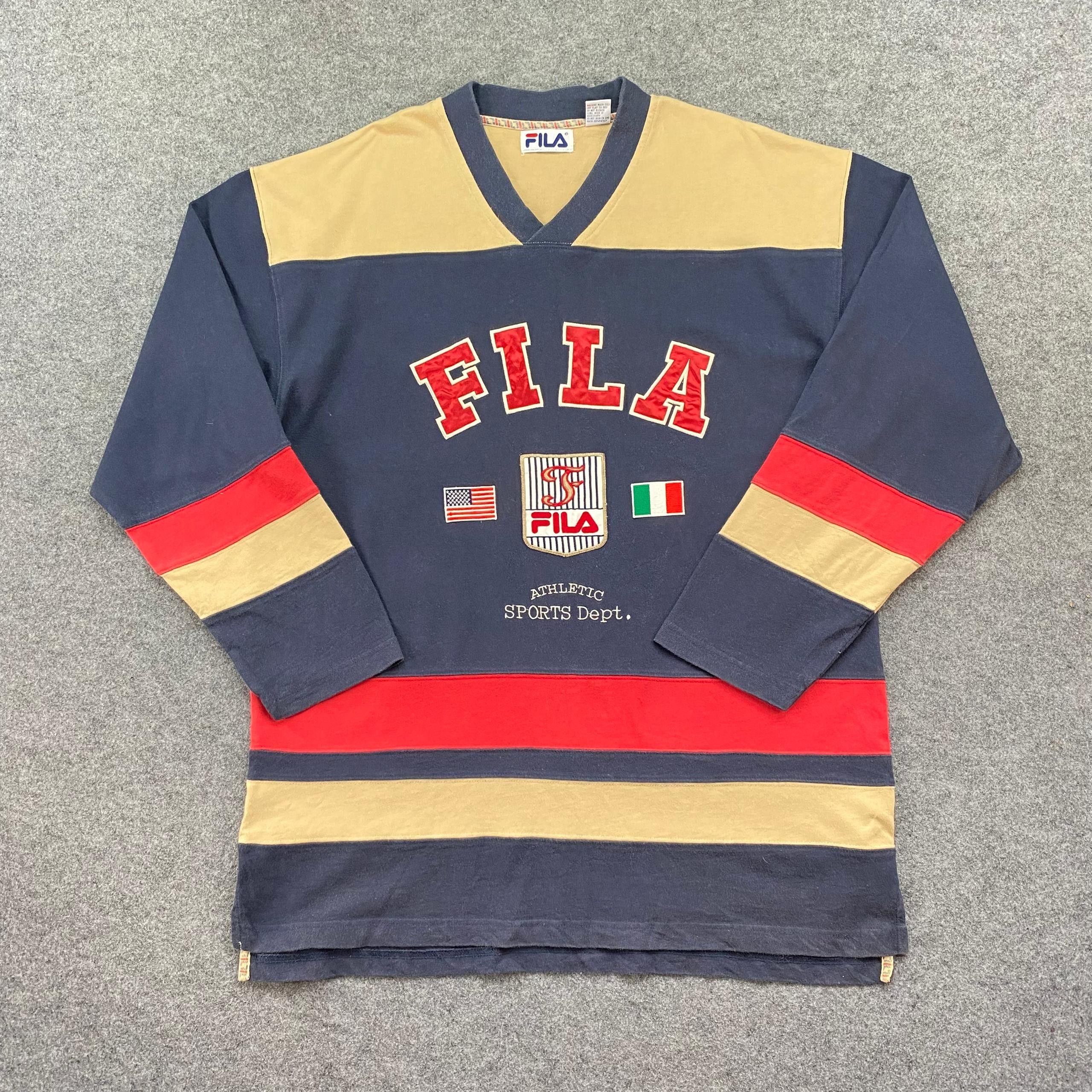Fila Vintage Fila Athletic Sports Dept Long Sleeve Shirt Size US M / EU 48-50 / 2 - 1 Thumbnail