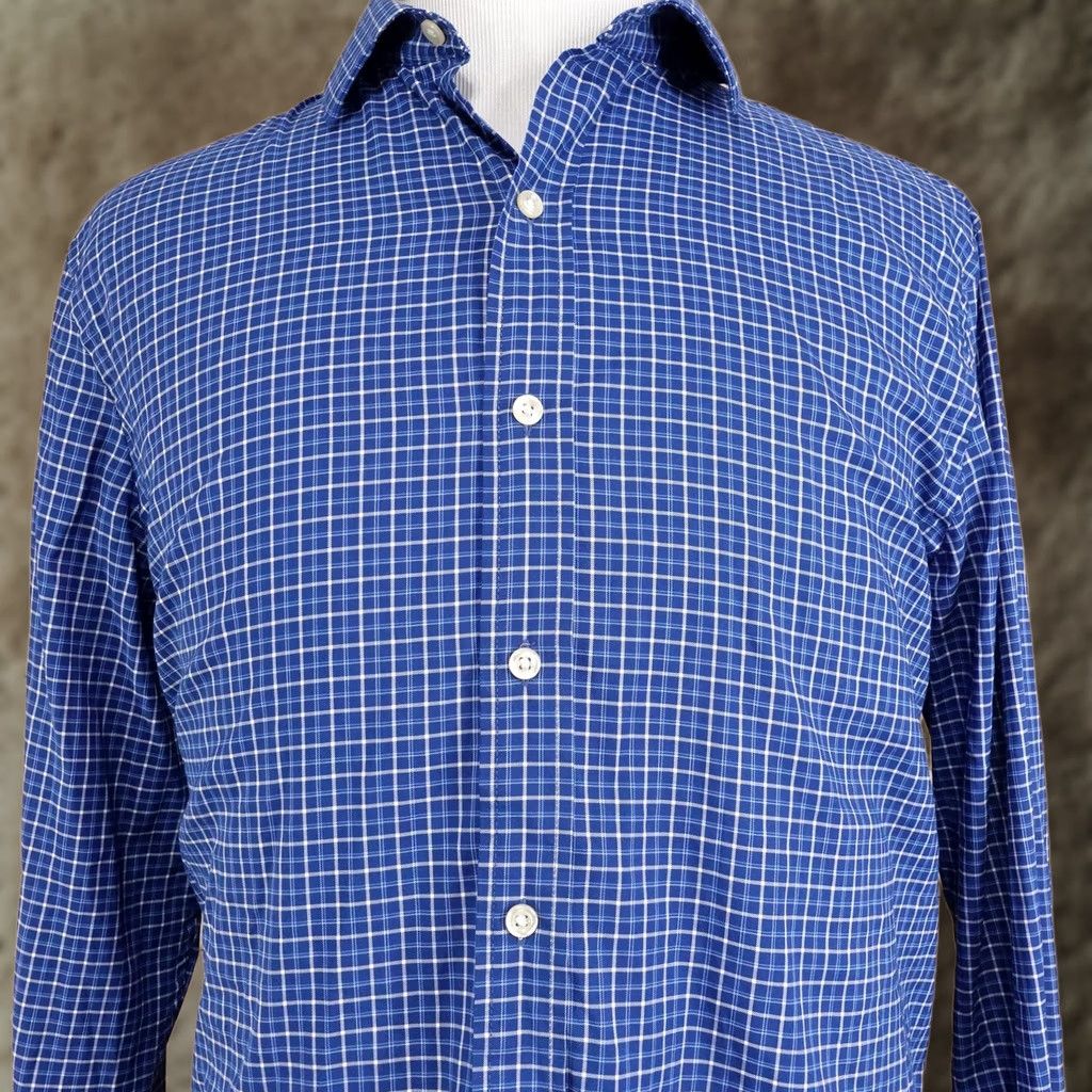 Chaps Chaps Shirt Mens XL Blue Check Long Sleeve Button-Up Performance Casual Size US XL / EU 56 / 4 - 1 Thumbnail