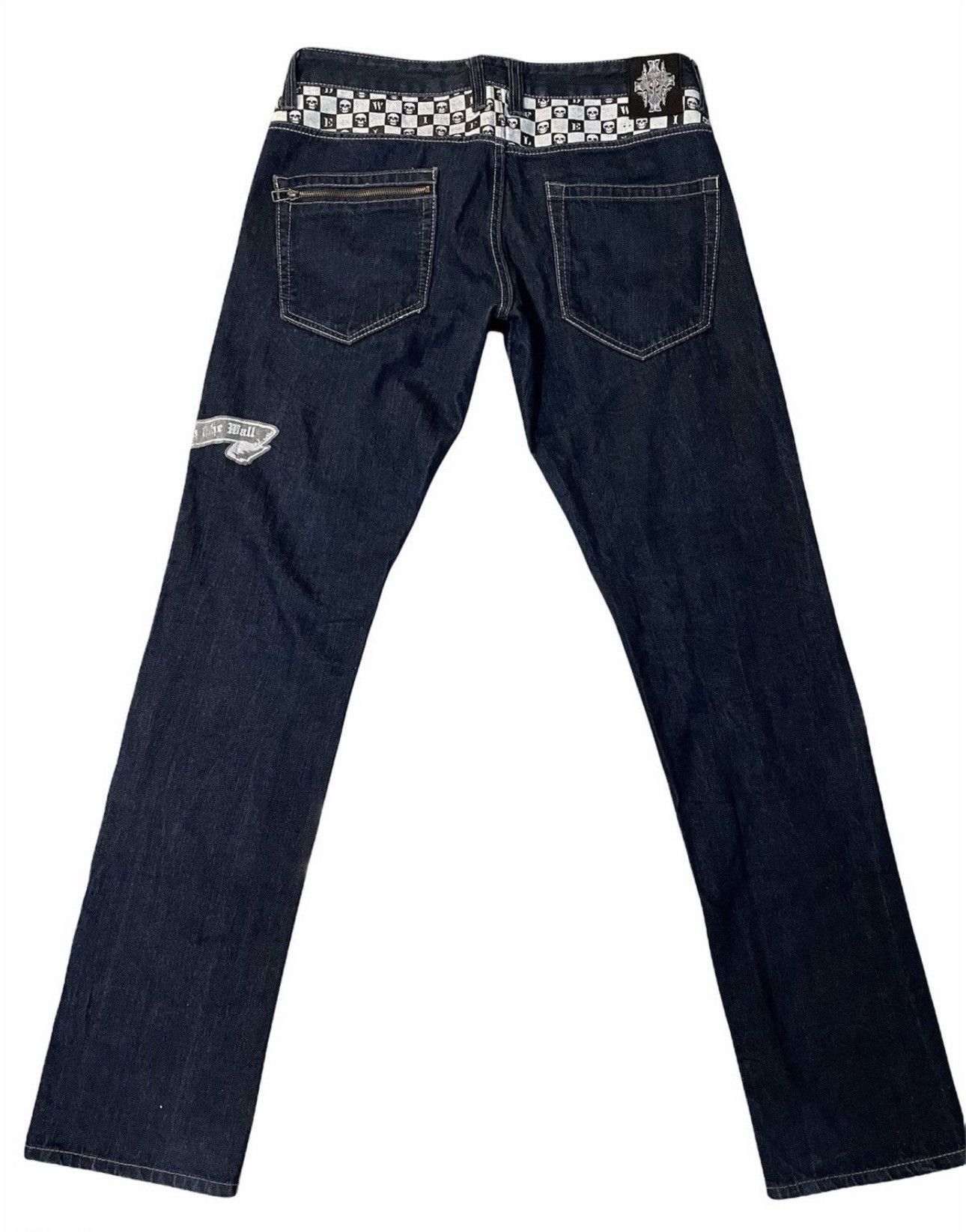 Japanese Brand Mild life skull jeans punk rock n roll Size US 33 - 3 Thumbnail