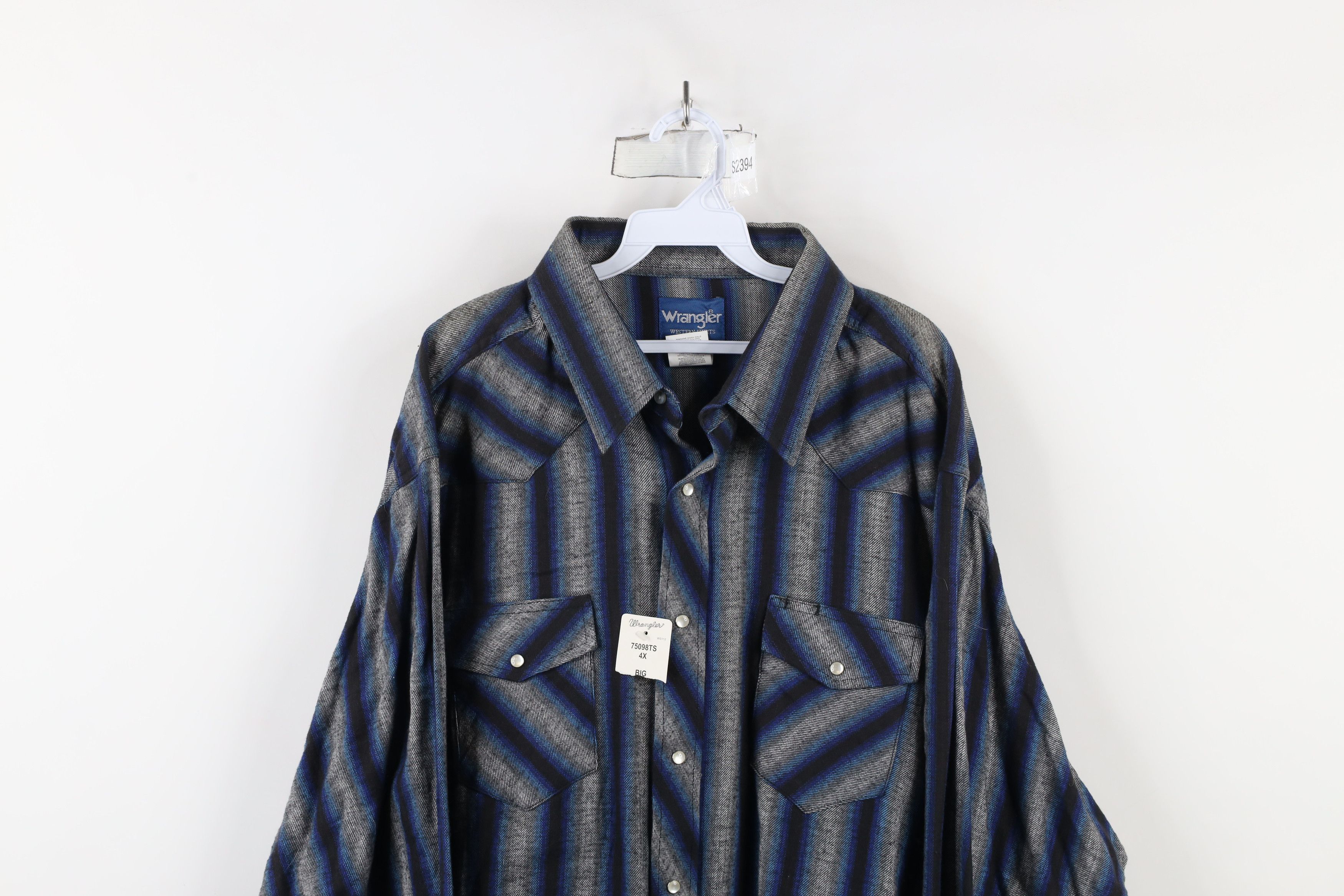 Vintage × Wrangler Deadstock Vintage 90s Wrangler Western Cowboy Button Shirt Size US XXL / EU 58 / 5 - 2 Thumbnail