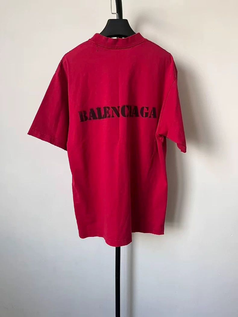 Balenciaga Balenciaga Solid Color Letter Print Round Neck Short Sleev Size US XXS / EU 40 - 2 Thumbnail