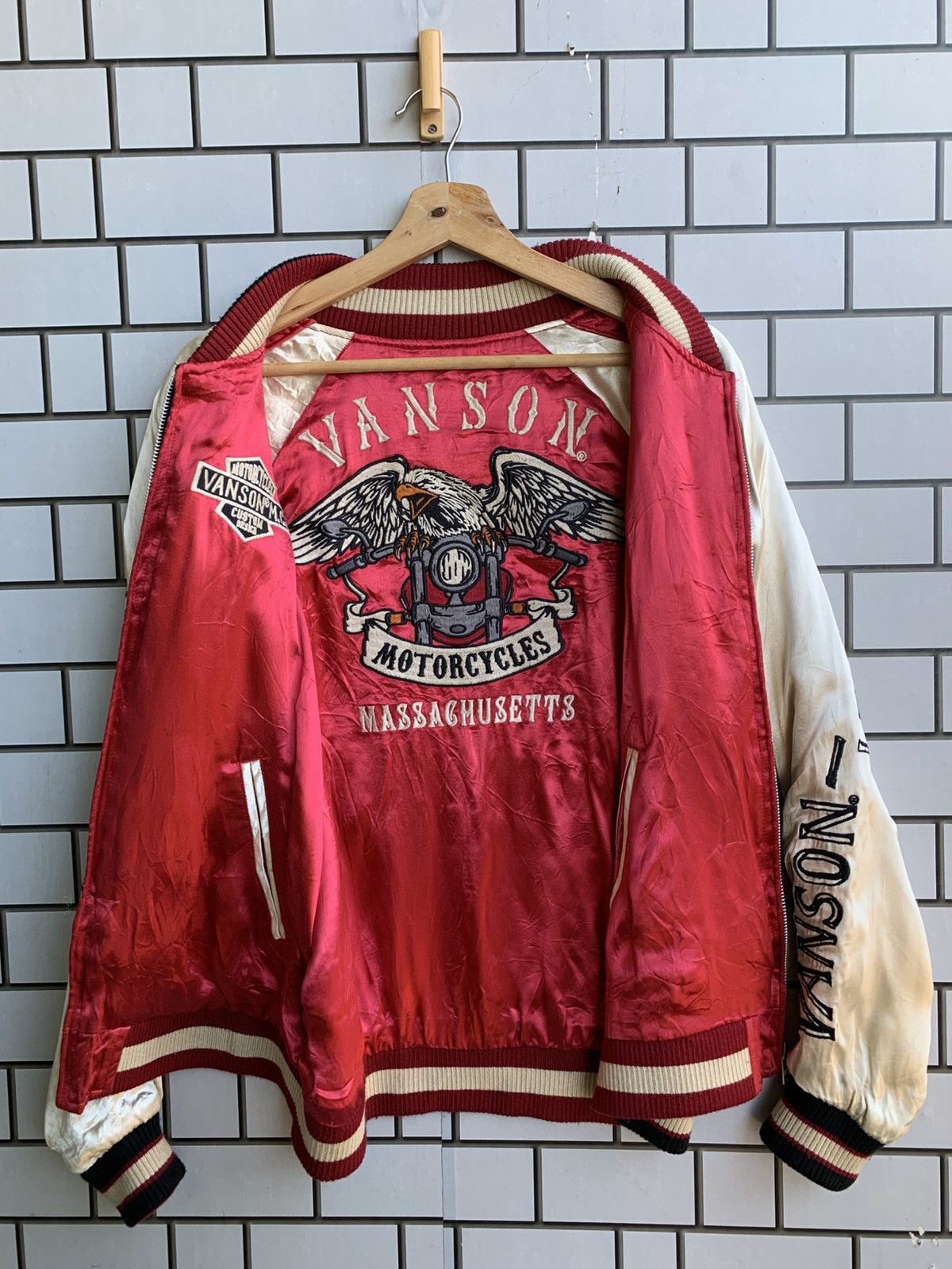 Japanese Brand Vintage Sukajan Vanson Leathers Reversible Jacket Size US M / EU 48-50 / 2 - 11 Thumbnail