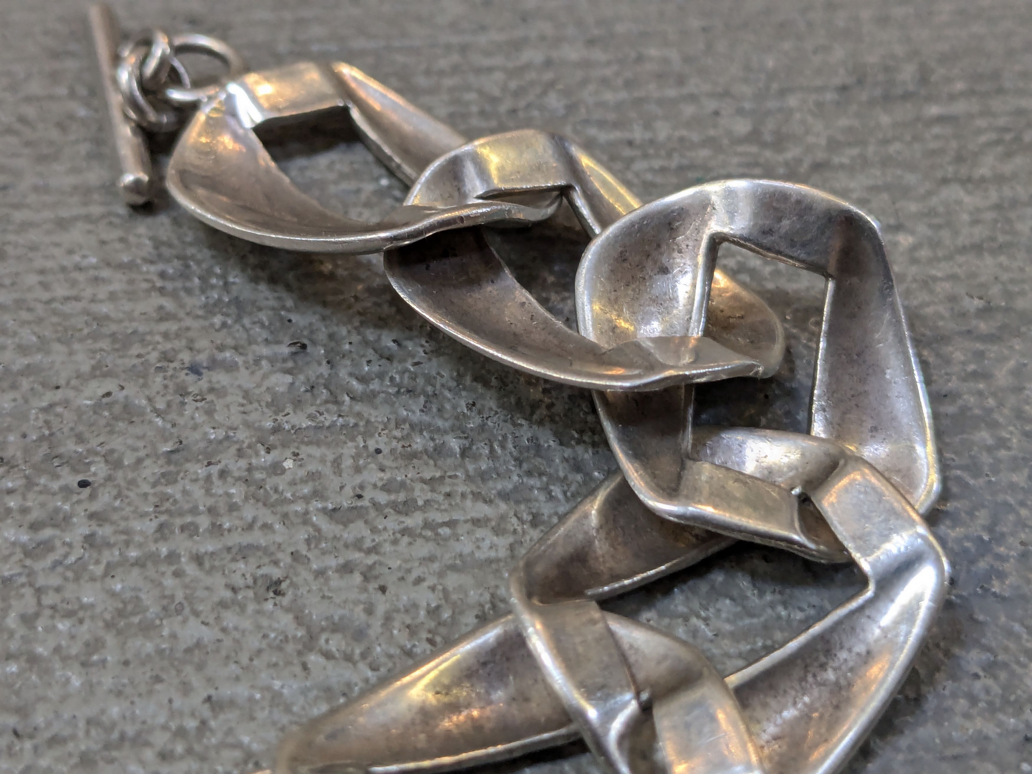 Jewelry Vintage Sterling Silver Bracelet Cuban Curb 8.25 Mexico Size ONE SIZE - 14 Thumbnail