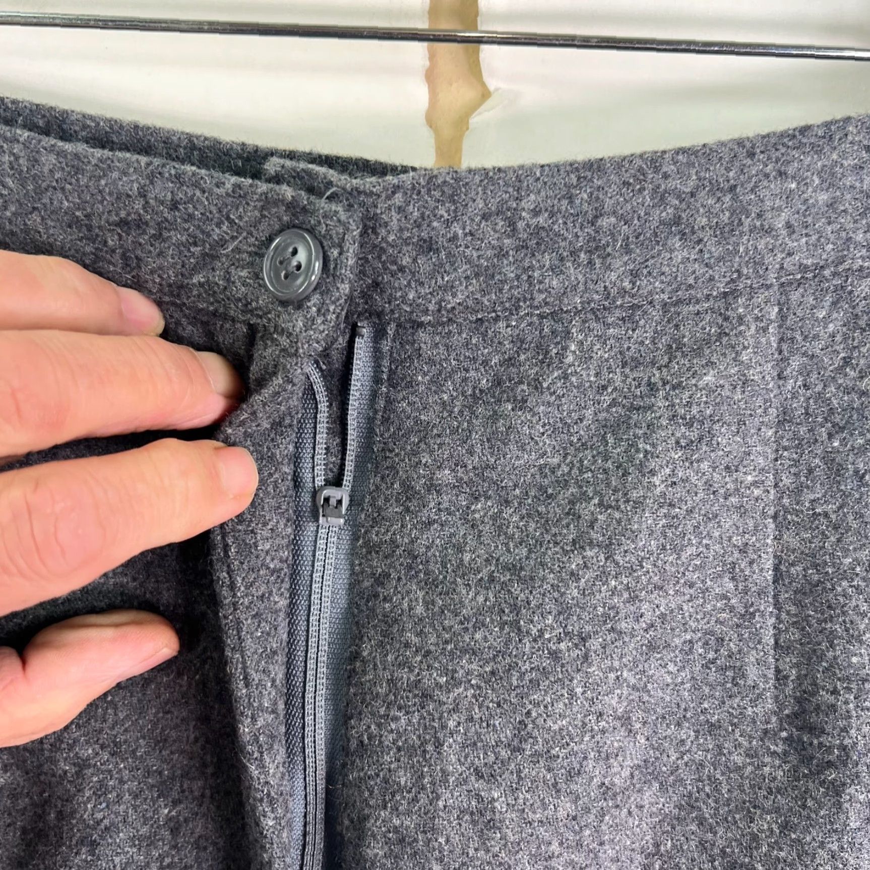 Vintage VINTAGE Michel Laurent Wool Blend Knee Length A-Line Skirt Womens Size 9 Gray Pockets 90s Size 30" / US 8 / IT 44 - 5 Thumbnail