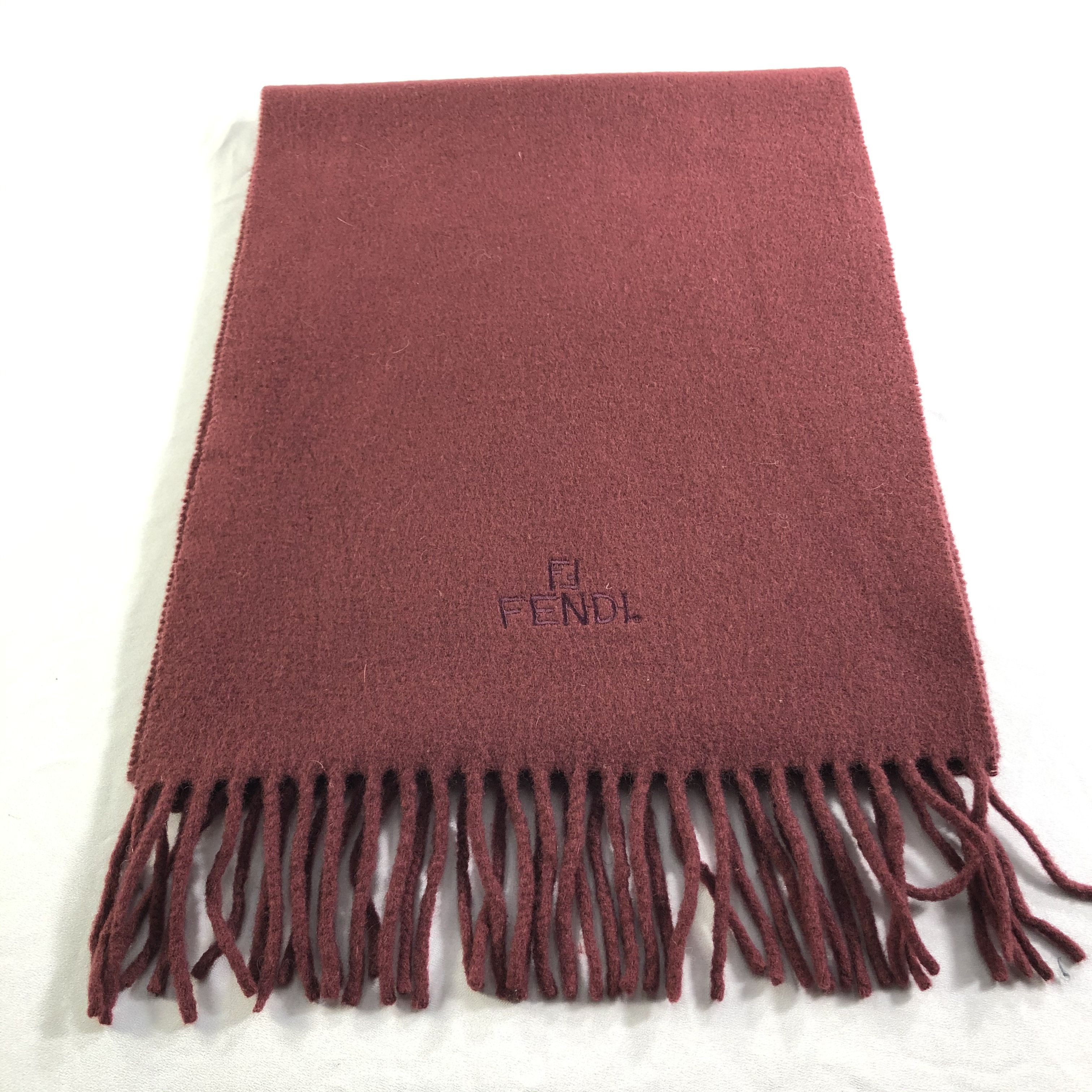Japanese Brand Fendi Plain Wool Scarf Muffler Neckwear V2361 Size ONE SIZE - 2 Thumbnail