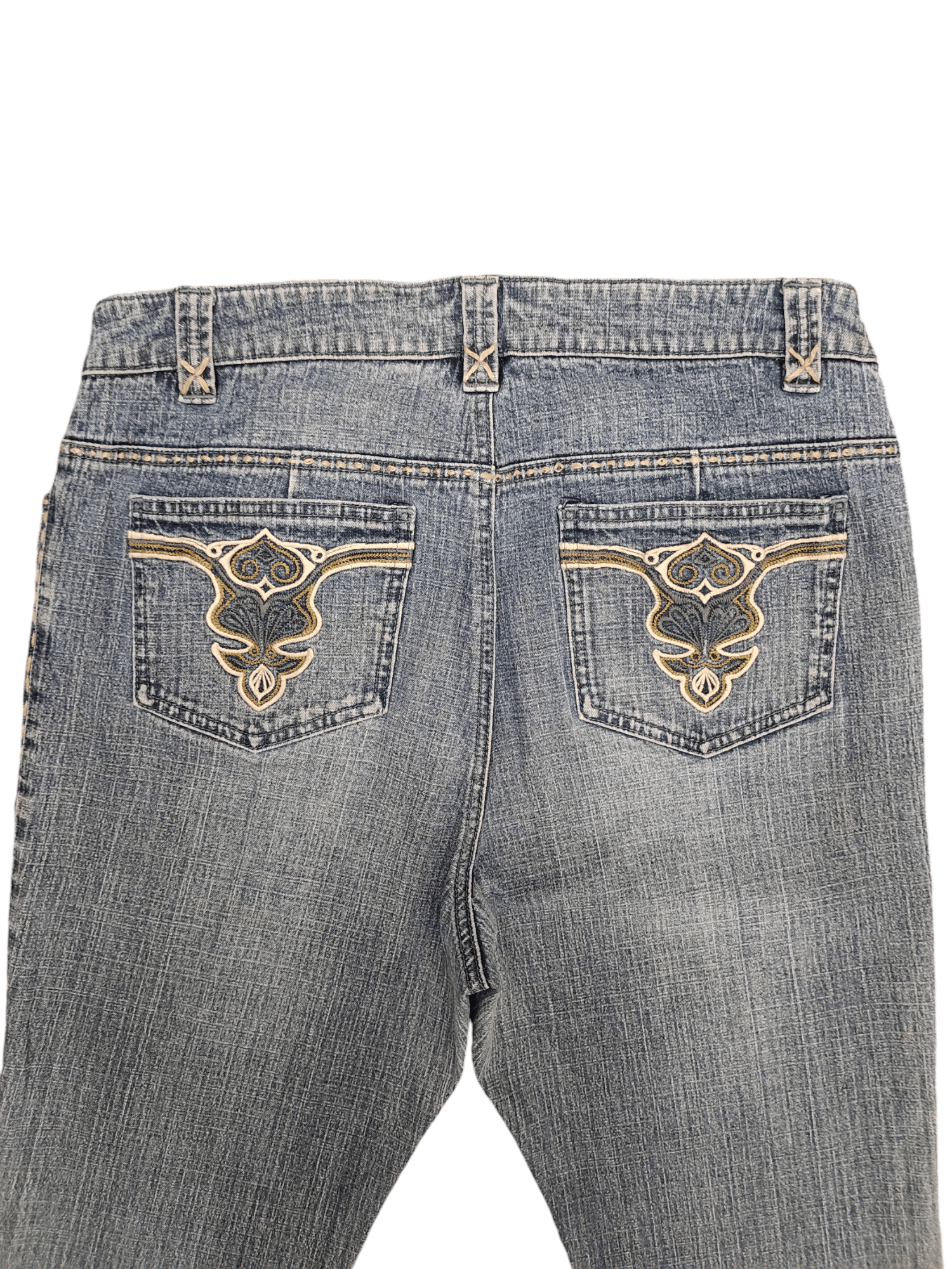 If Six Was Nine Flare Jeans La Redoute Tribal Clawmark Faded Bootcut Y2k Size US 31 - 17 Thumbnail