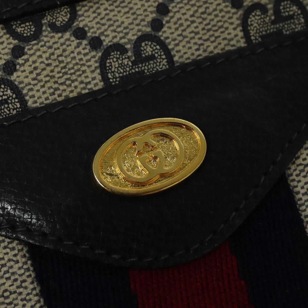 Gucci GUCCI GG Supreme Sherry Line Shoulder Bag Pvc Navy Gold 41 Size ONE SIZE - 14 Thumbnail