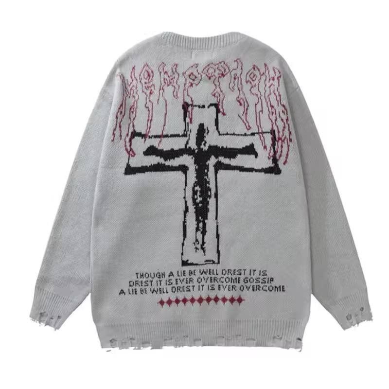 Japanese Brand × Vintage men's gothic-inspired print sweater Size US L / EU 52-54 / 3 - 1 Thumbnail