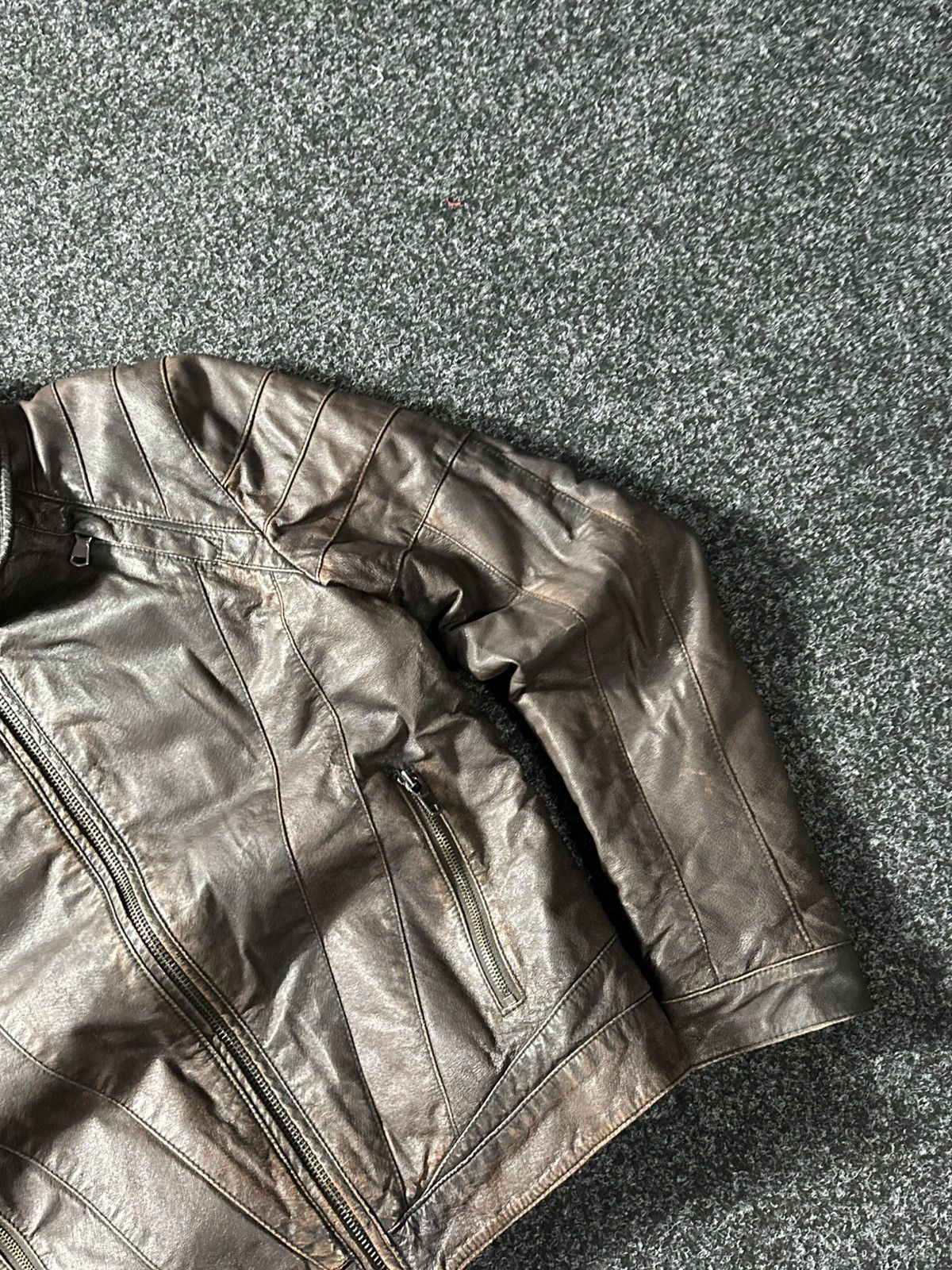 Vintage 🚨Vintage 90s Leather Biker Jacket-West Style Maison Margiela Size US S / EU 44-46 / 1 - 3 Thumbnail