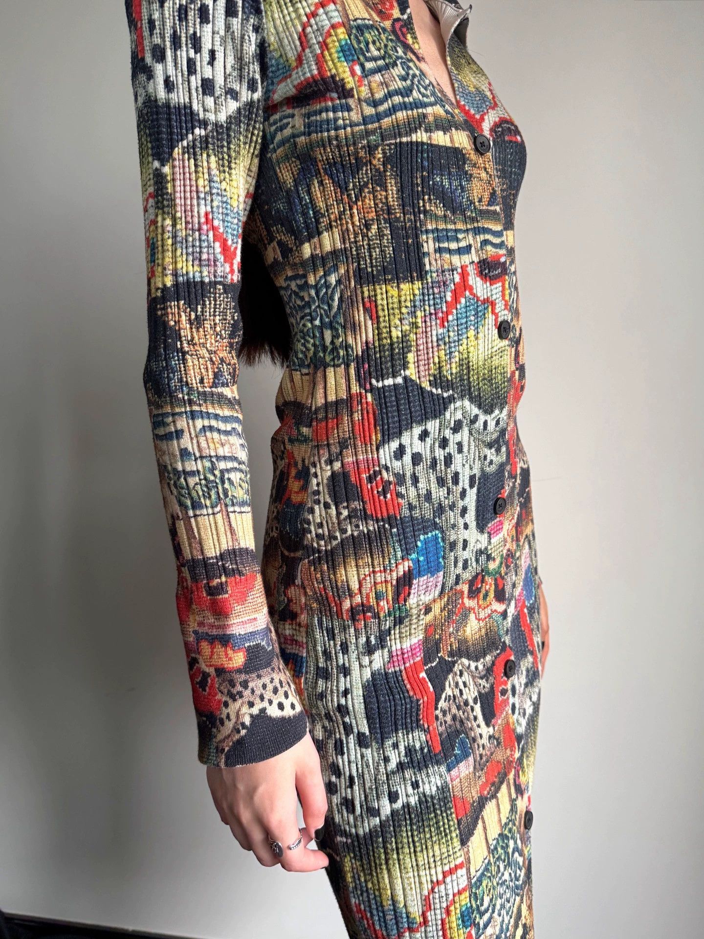 Desigual Desigual Stretch Stand-Collar Printed Knit Dress Size S Size S / US 4 / IT 40 - 5 Thumbnail