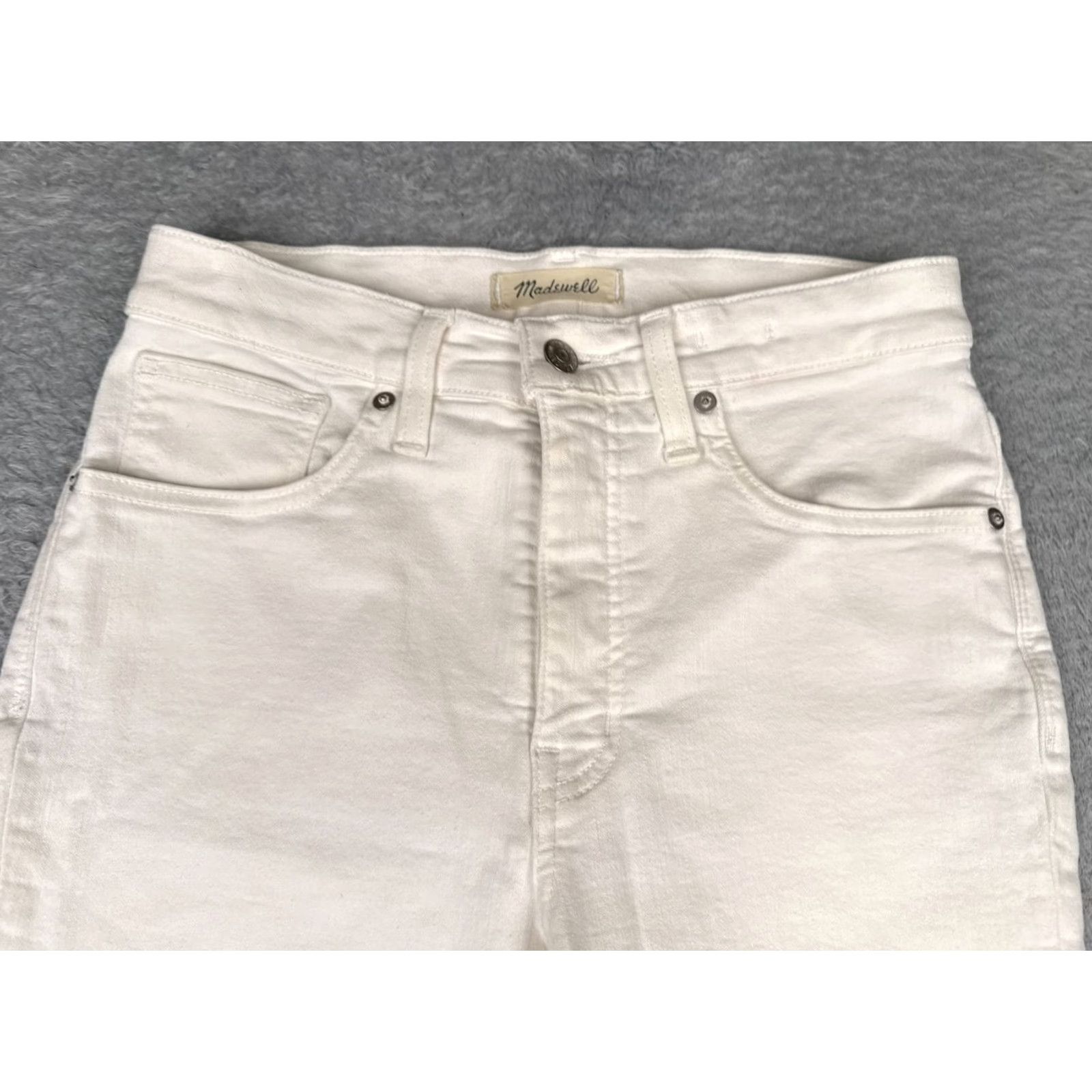 Madewell Madewell Jeans Women 27 White Distressed 9" High Riser Skinny Crop 27x26 Skinny Jeans | 5-Pocket Denim Casual Pants Womens Madewell Size 27" / US 4 / IT 40 - 4 Thumbnail