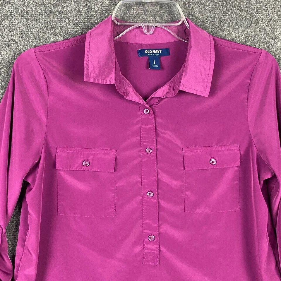 Old Navy Old Navy Button Up Top Women's Small Long Sleeve Purple S Size S / US 4 / IT 40 - 2 Thumbnail