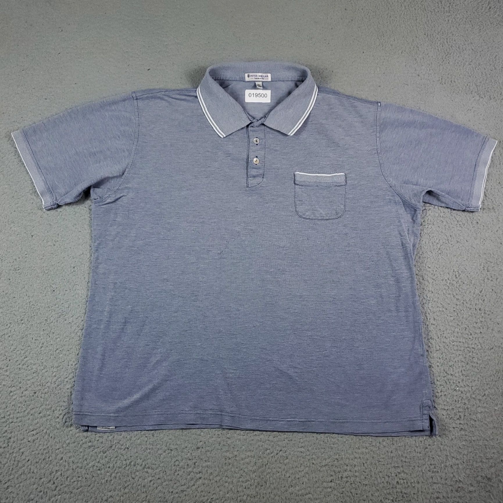 Peter Millar Peter Millar Polo Shirt Men's XL Blue Solid Casual Tailored Fit Short Sleeve Golf Size US XL / EU 56 / 4 - 2 Thumbnail