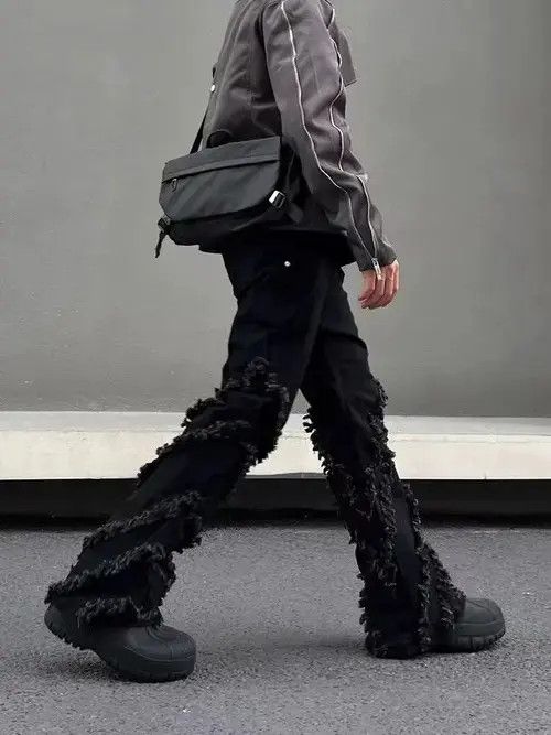 VIBE Vintage fringed raw edge bootcut jeans Size US 32 / EU 48 - 4 Thumbnail