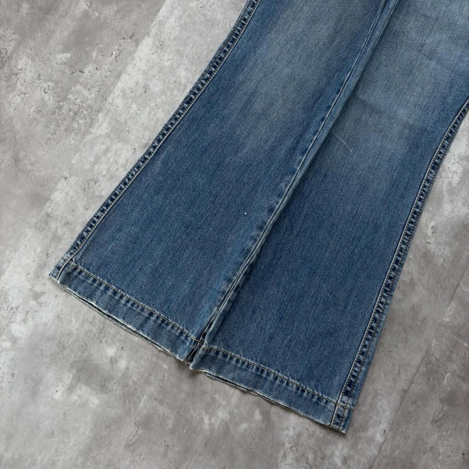 Old Navy Y2K Blue Old Navy Low Rise Flared Gothic Denim Jeans Size 32" / US 10 / IT 46 - 4 Thumbnail