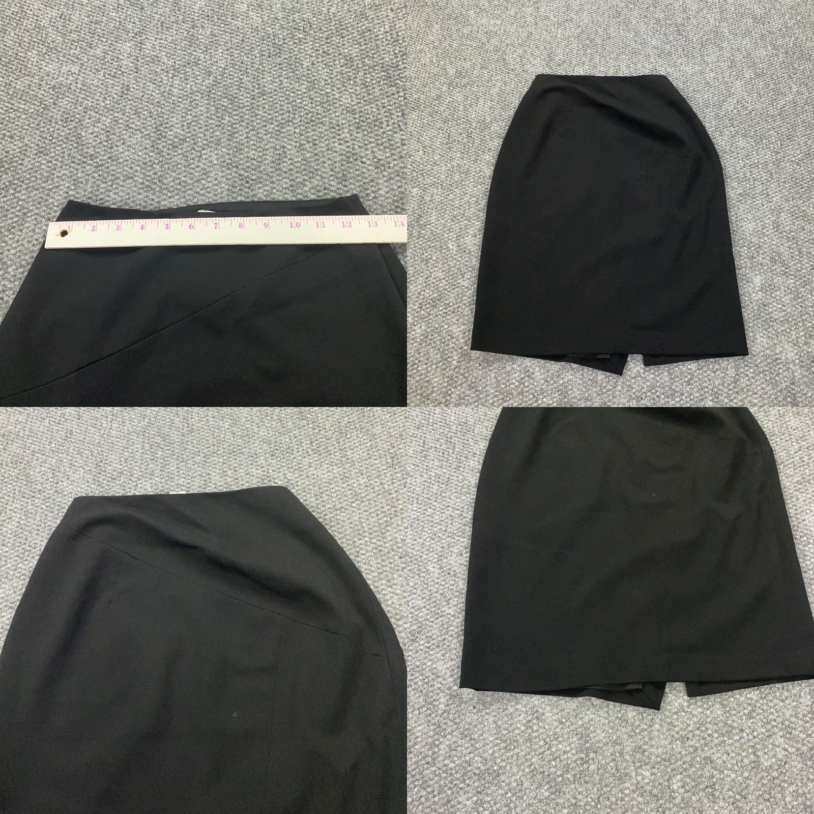White House Black Market White House Black Market Womens Skirt Size 00 Black Pencil Zipper Lined Slit Stretch Knee Length Solid Size 24" / US 00 / IT 34 - 8 Thumbnail