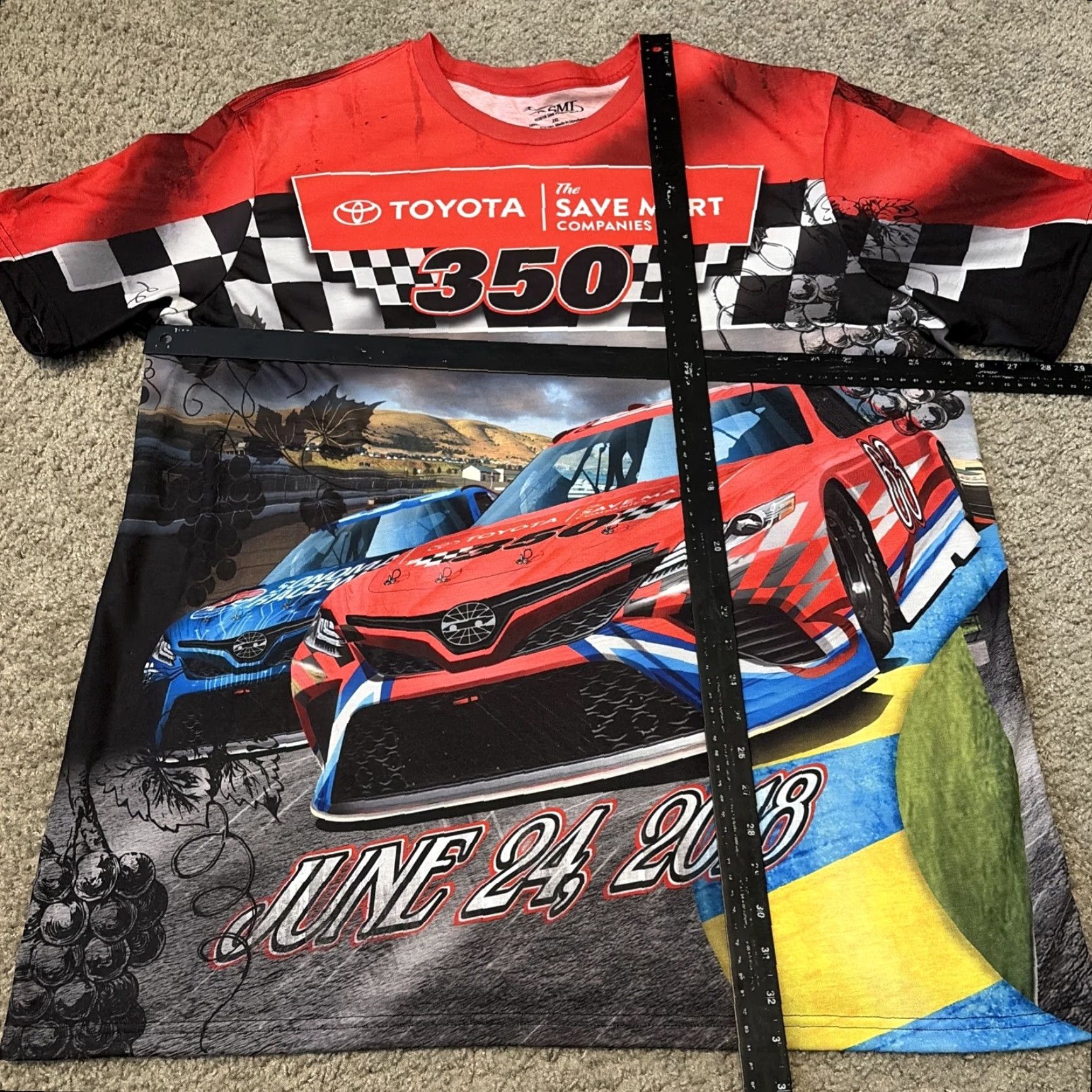 NASCAR NASCAR T-Shirt Mens 2XL Multicolor All Over Print Sonoma Save Mart Toyota 350 2018 Nascar Racing Tournament/Logo? Size US XXL / EU 58 / 5 - 3 Thumbnail