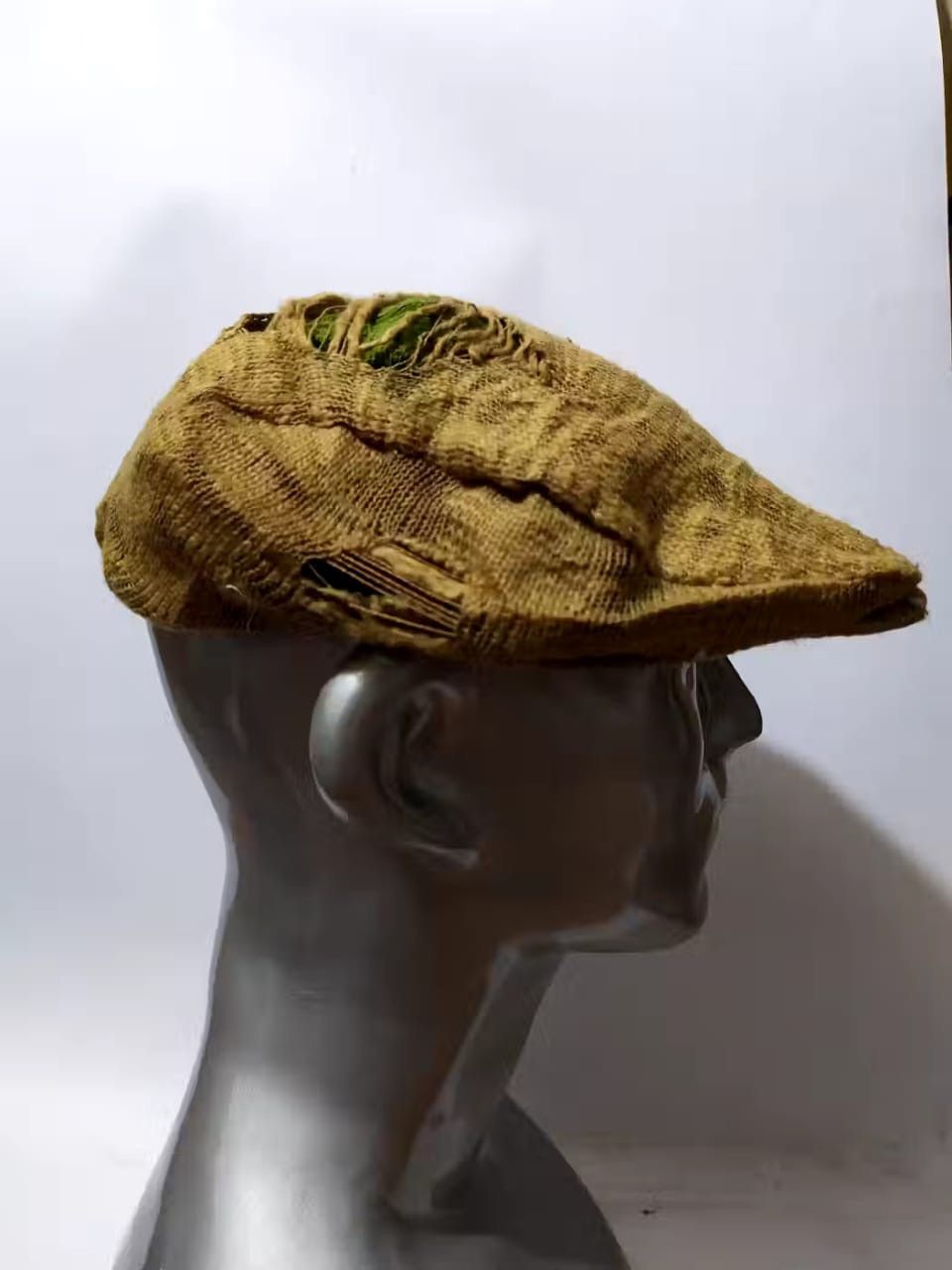 image of Beams Plus Beams Nice Design Distressed Flat Hats in Brown, Men's