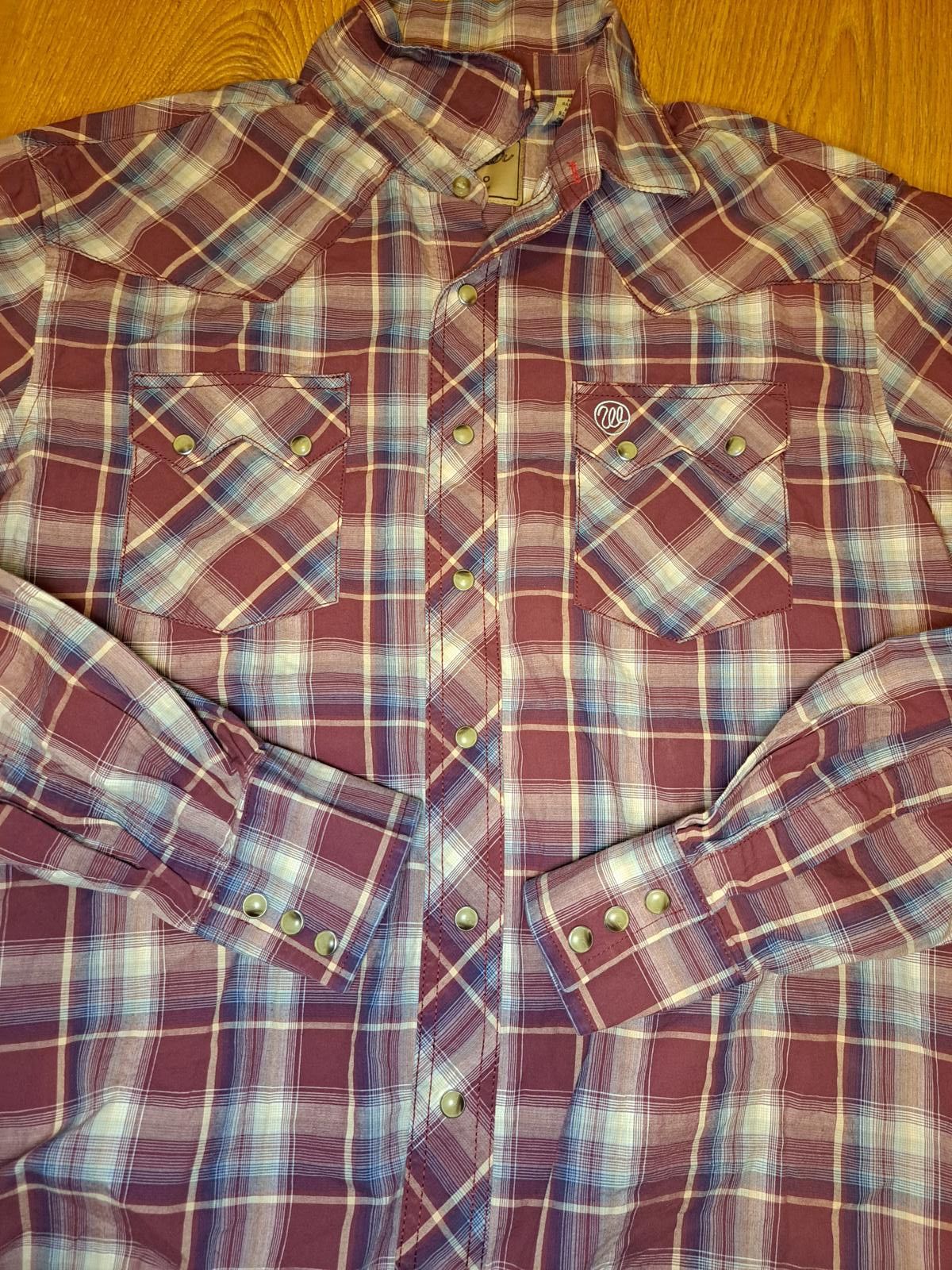 Wrangler Wrangler Pearl Snap Shirt Mens Large Red Plaid Cotton Size US L / EU 52-54 / 3 - 6 Thumbnail
