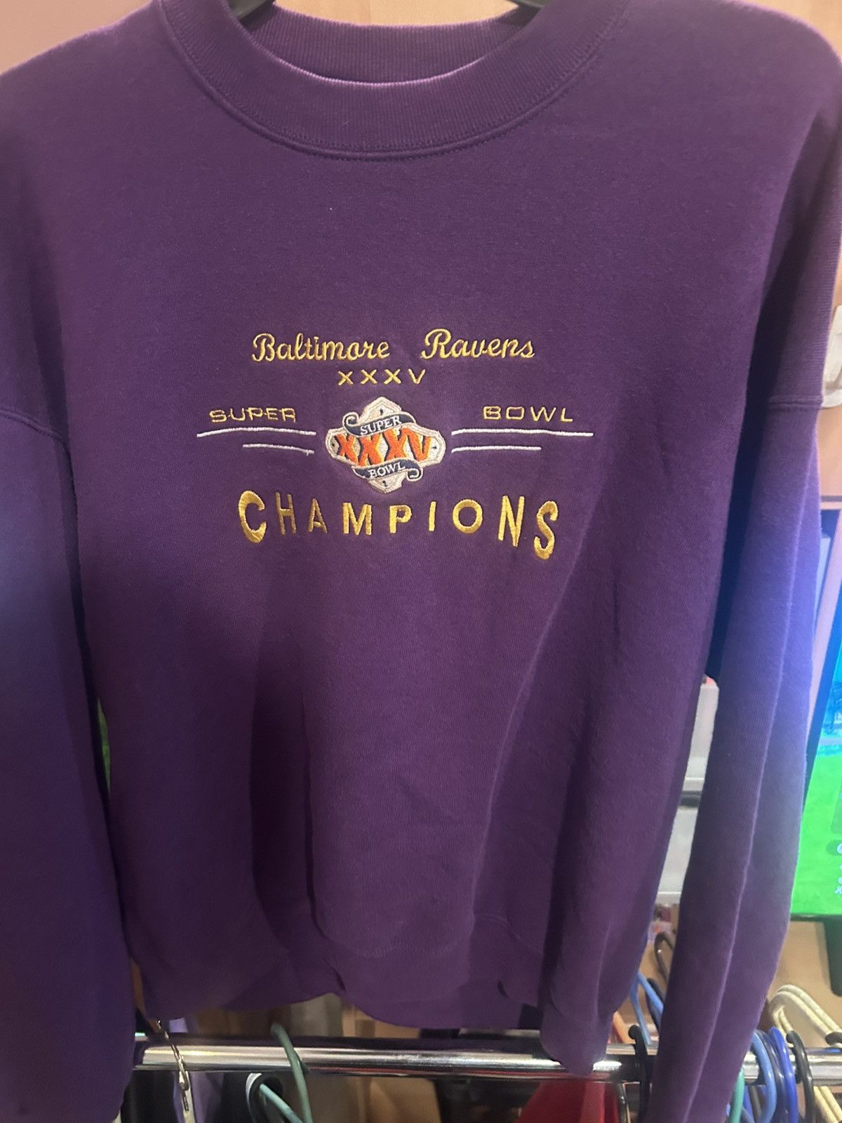 Fruit Of The Loom Vintage Ravens Super Bowl Champions Crewneck Size US XL / EU 56 / 4 - 1 Thumbnail
