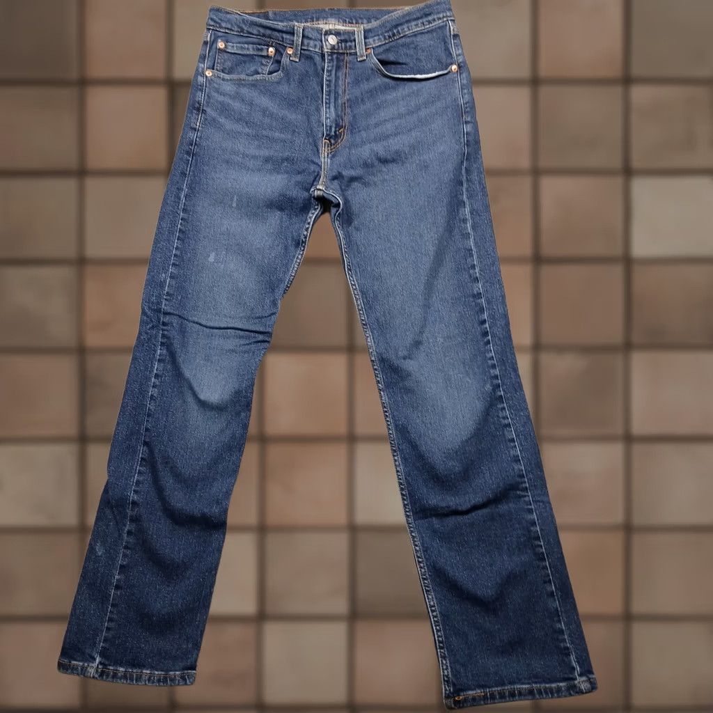 Levi's Levi's 505 Regular Fit Straight Leg Jeans Men 34x34 Blue Denim Classic Mid Dark Wash Logo Pockets Zip Button 34in Waist 34in Inseam Vintage No Mens Size US 34 / EU 50 - 1 Thumbnail