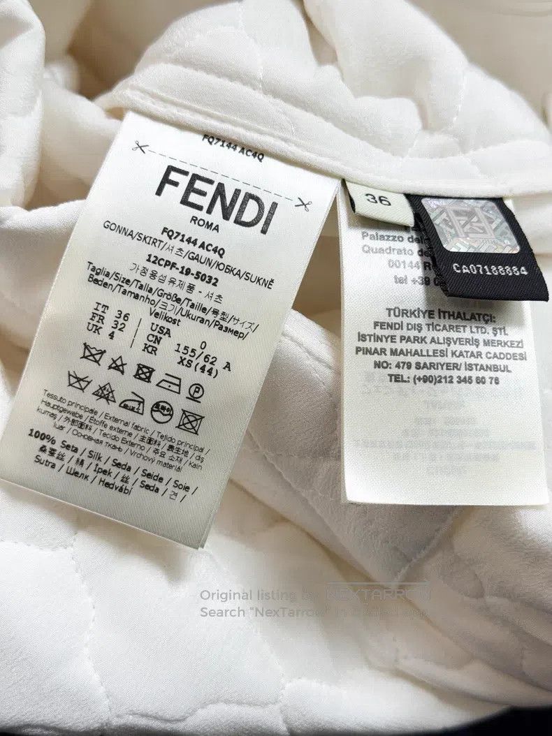 Fendi Fendi Ivory White Mulberry Silk Short Skirt Size 24" / US 00 / IT 34 - 4 Thumbnail